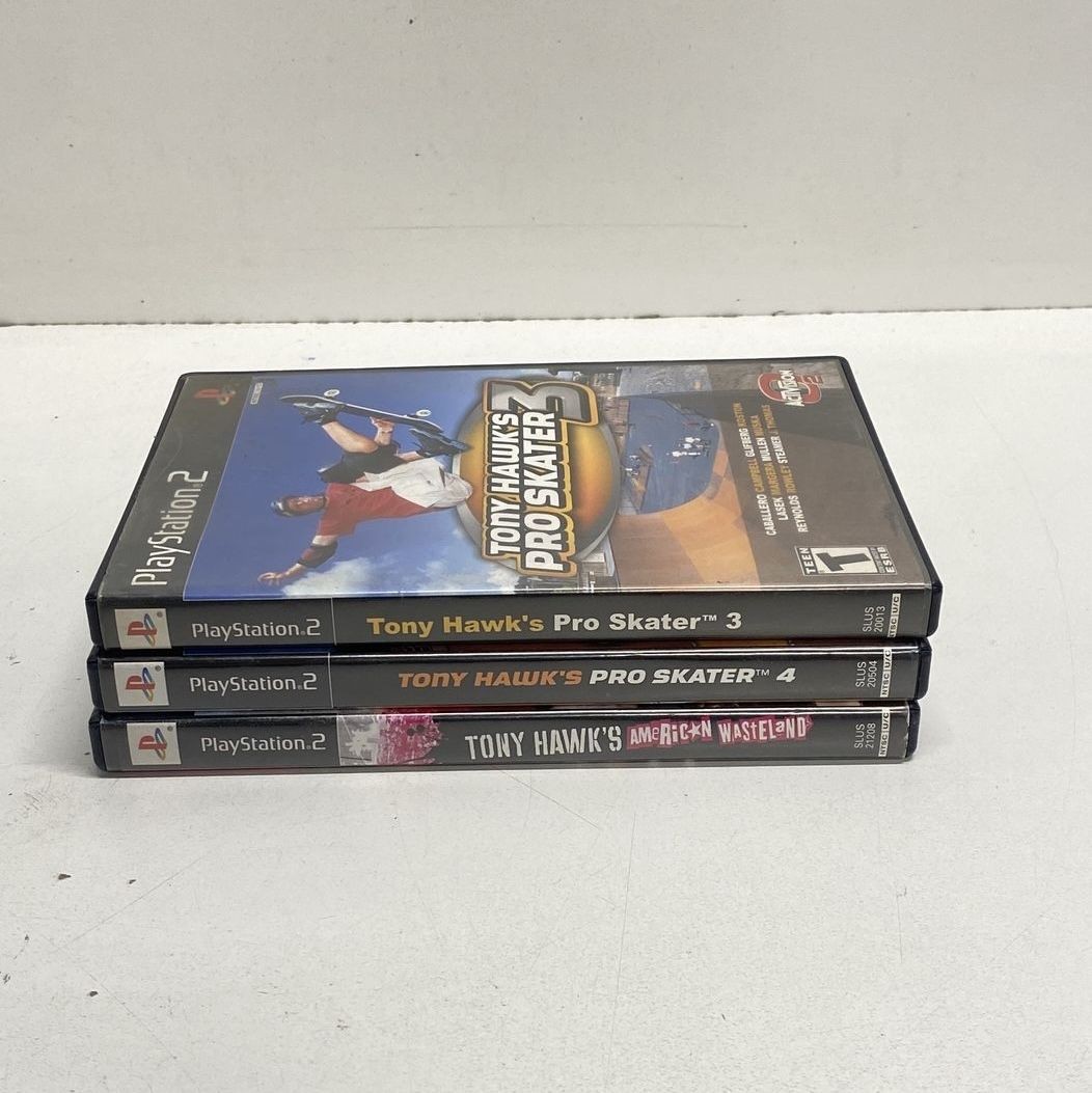 Tony Hawk’s Pro Skater 3 4 American Wasteland 3 PS2 Game Lot 2000s CIB