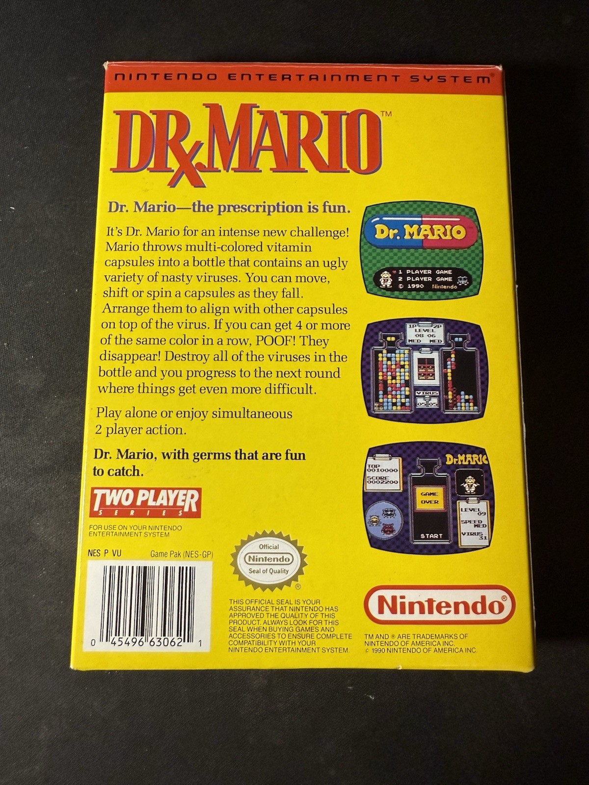 Dr. Mario (Nintendo NES, 1990) CIB Complete w/ Inserts EXCELLENT! NEAR MINT!!!
