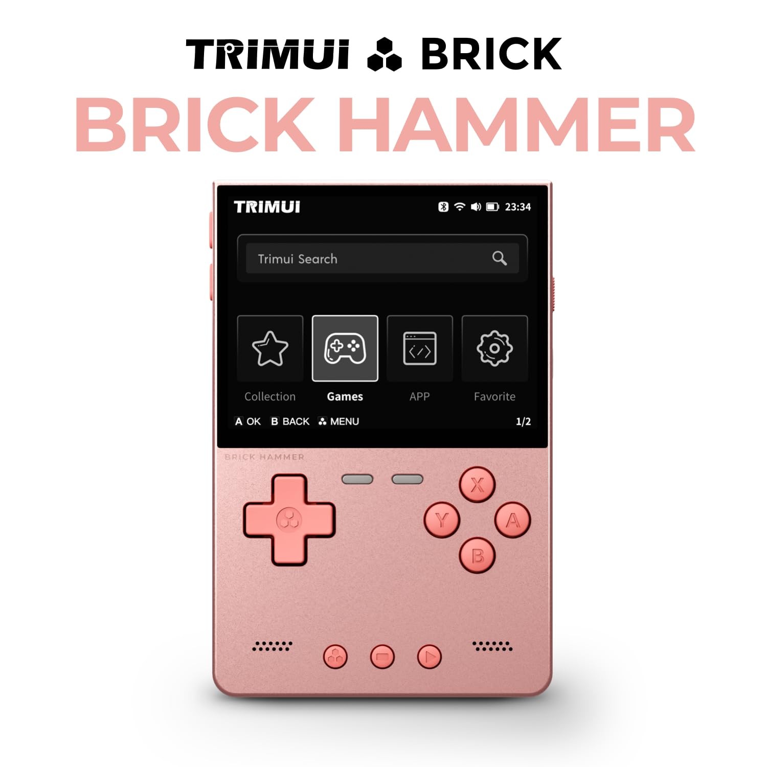 Trimui Brick Hammer Metal Body Handheld Pink 3000mAh