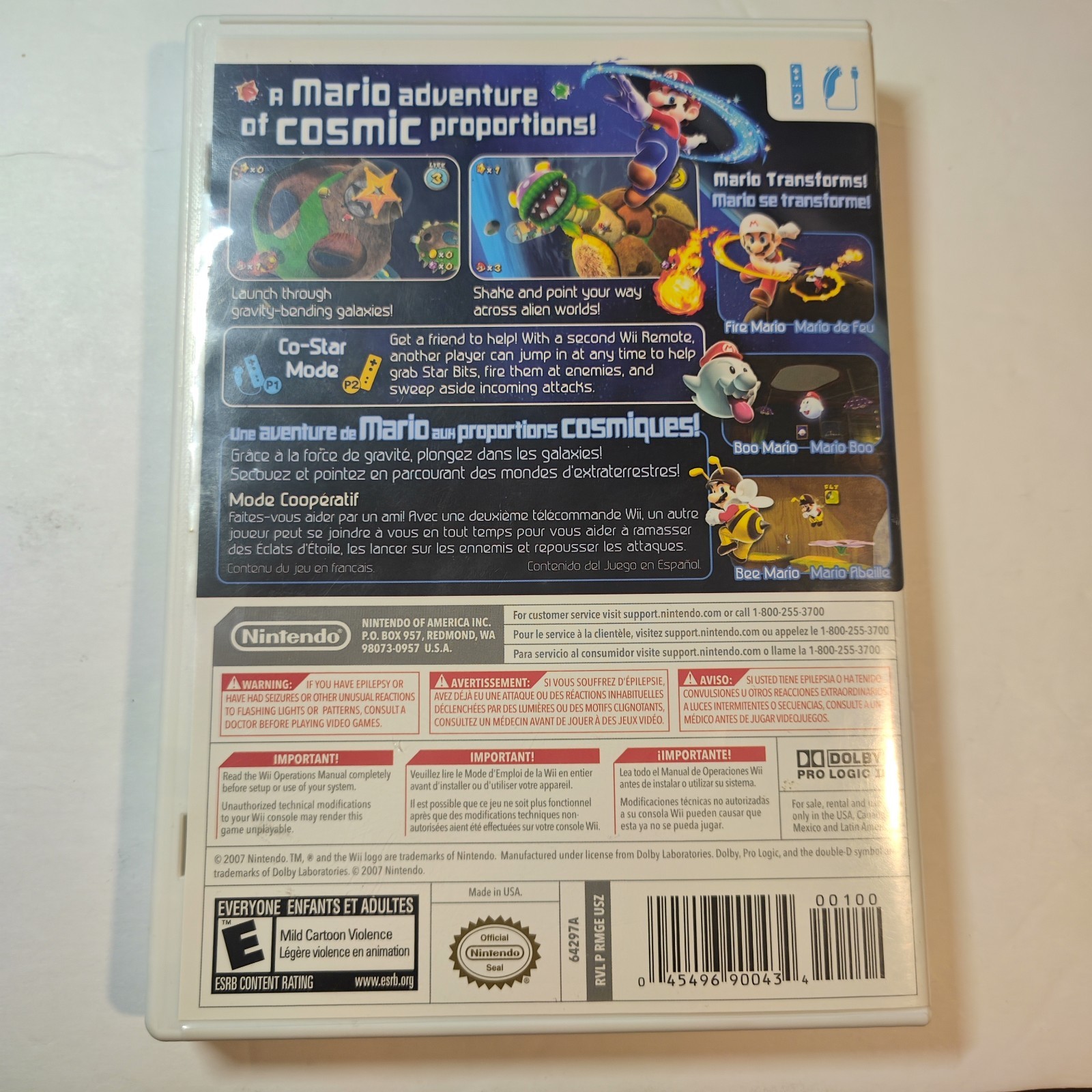 Super Mario Galaxy Nintendo Wii Complete