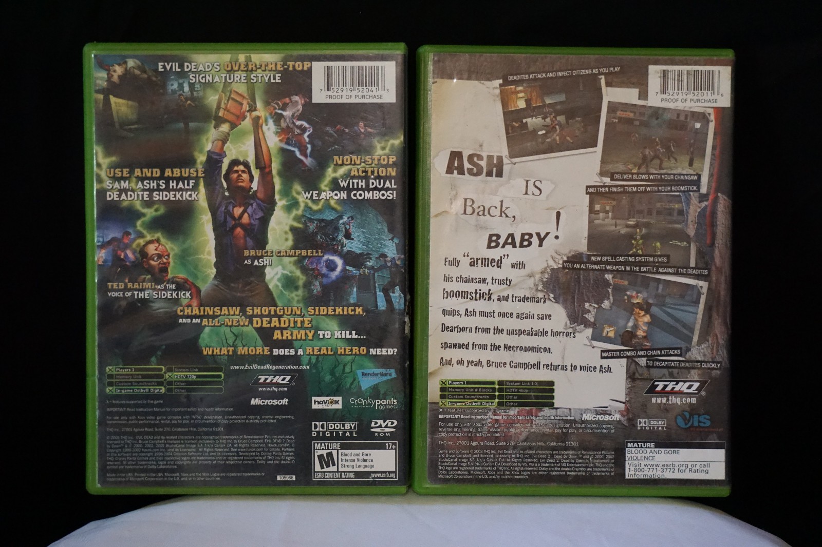 Evil Dead: A Fistful of Boomstick & Regeneration BUNDLE (Xbox) CIB Tested
