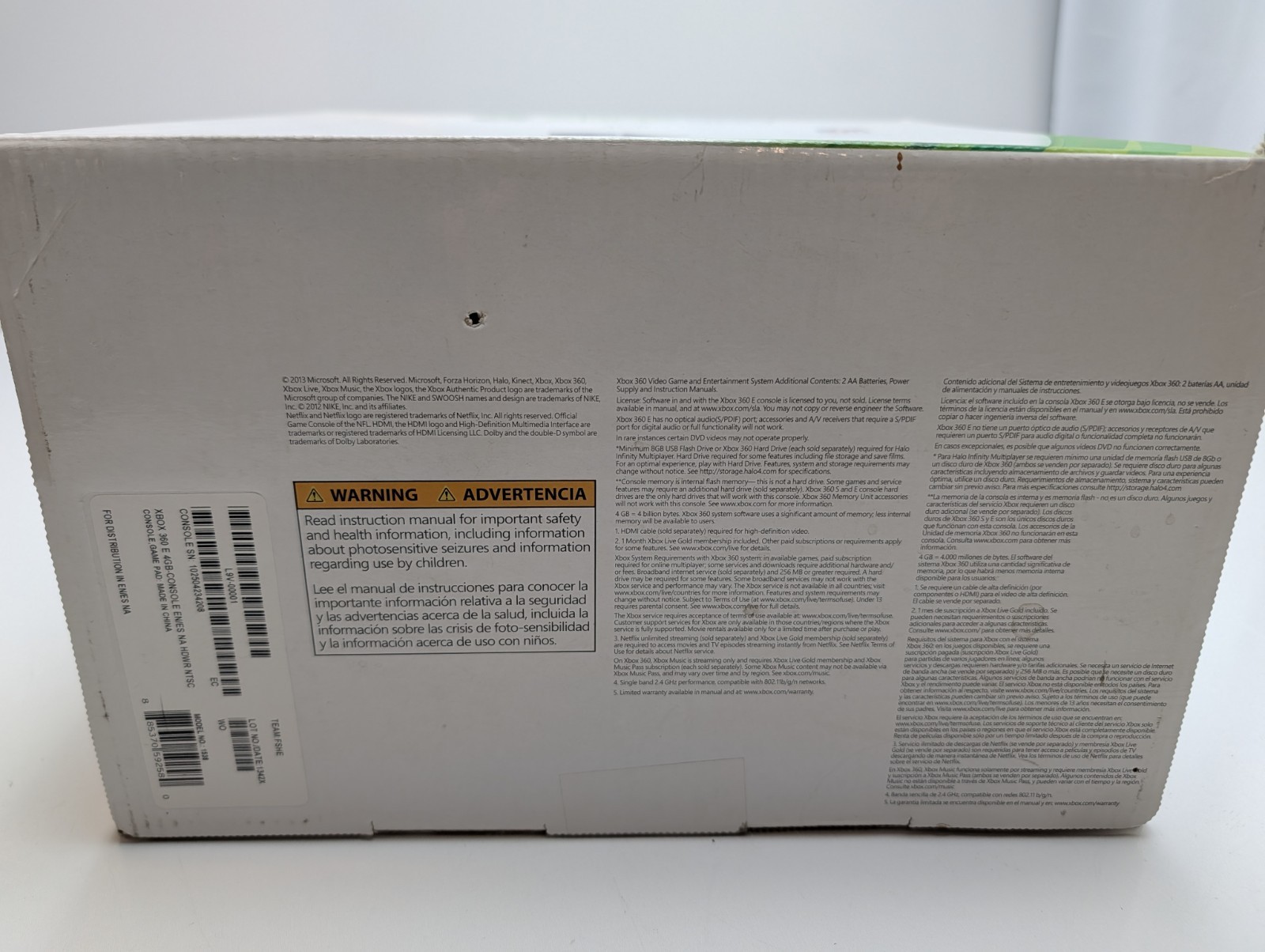 Microsoft XBOX 360 Black 4GB Video Game Console EMPTY BOX, inserts – No console!