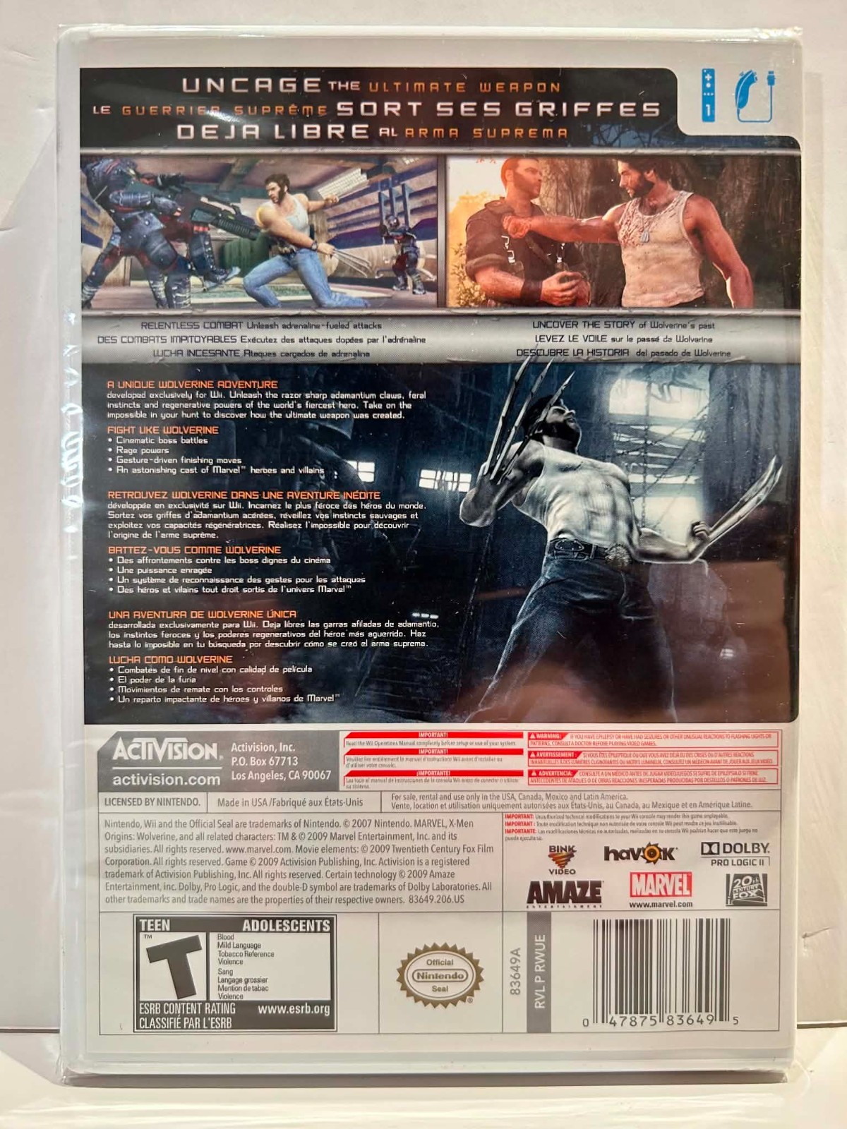 X-Men Origins: Wolverine (Nintendo Wii) – New & Sealed
