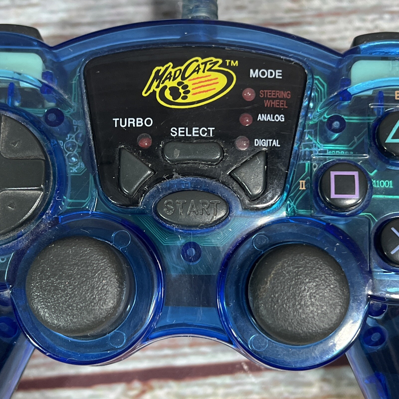 MadCatz Clear Blue Dual Force PS2 Playstation 2 PS1 Wired Controller