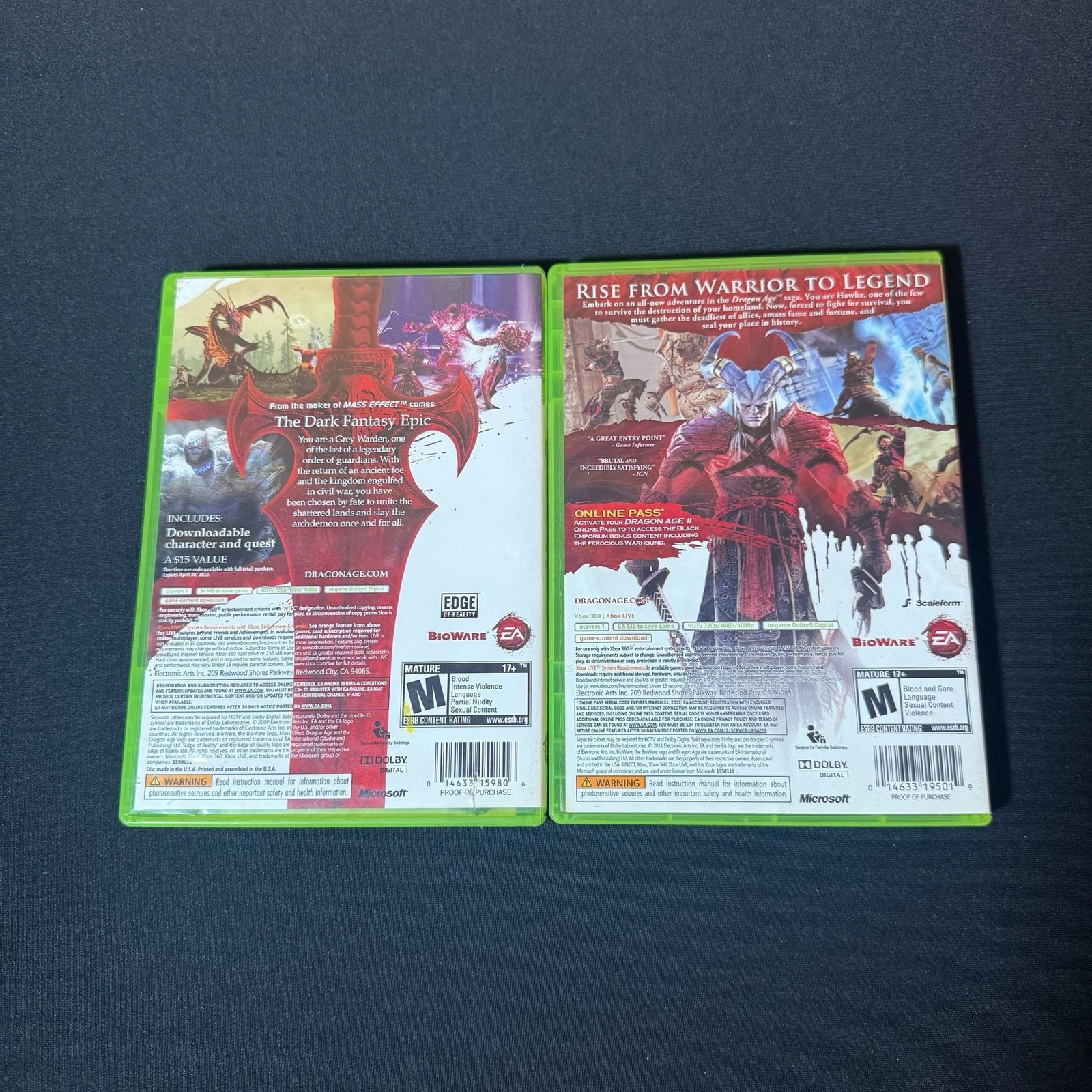Dragon Age Origins and Dragon Age II Xbox 360 Video Game Bundle