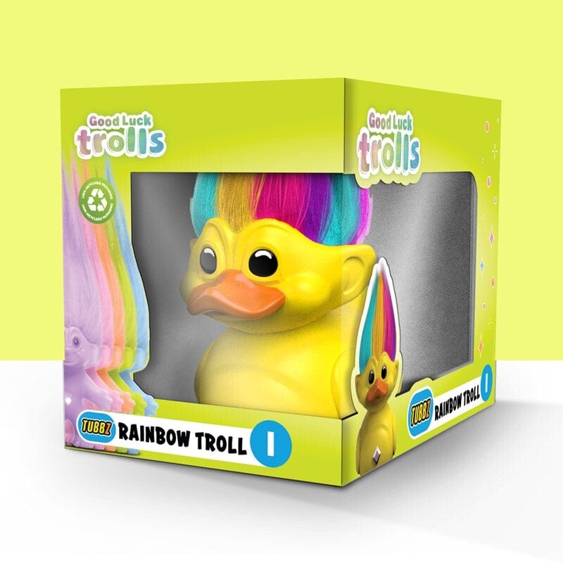 TUBBZ BOXED EDITION Trolls Yellow Rainbow Troll Collectible Duck Figure JEEP