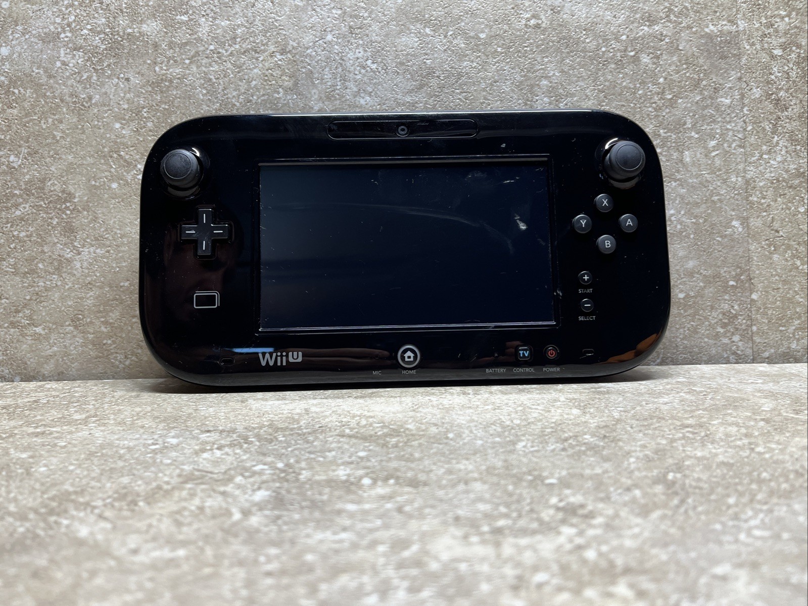 Nintendo Wii U WUP-010 Gamepad Black Damage Screen For Parts Only UNTESTED