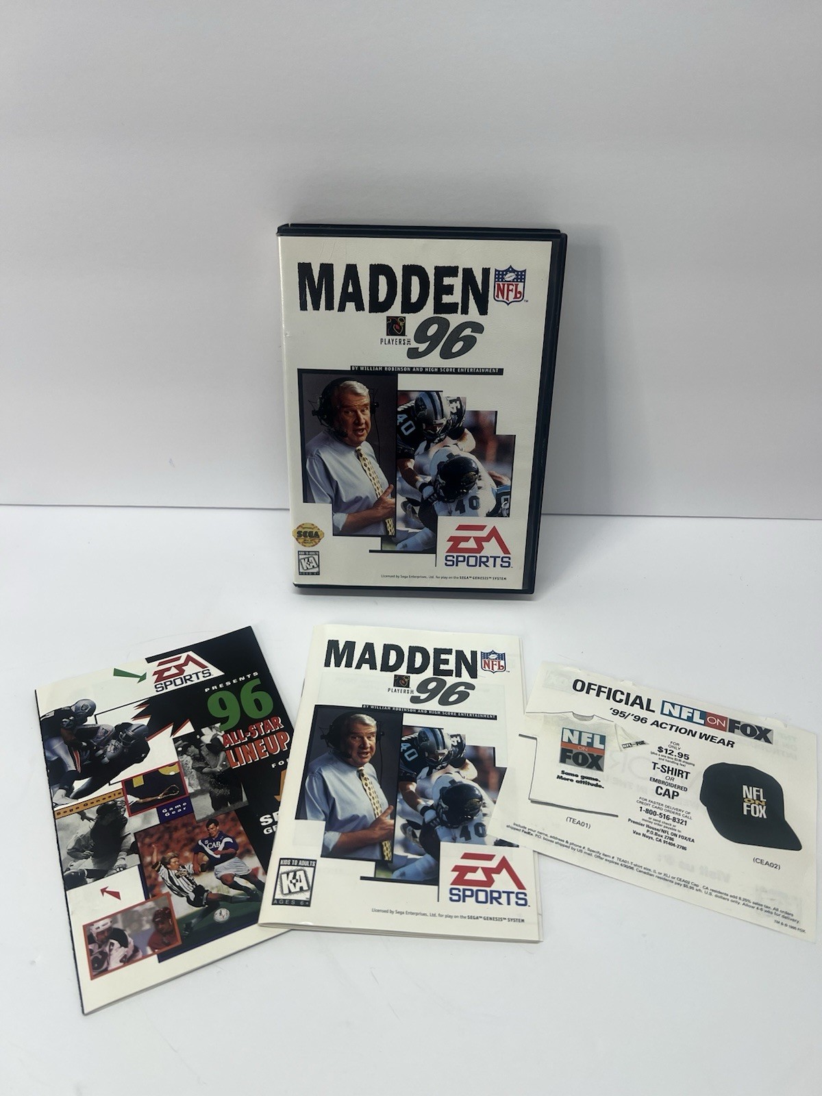 Madden NFL 96(Sega Genesis, 1995) With Manual And Promo Booklets EA Sports