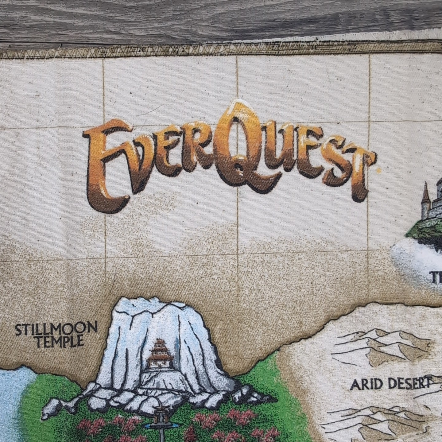 VTG EverQuest: Dragons of Norrath Collector’s Canvas Cloth Map 14″ Rare!