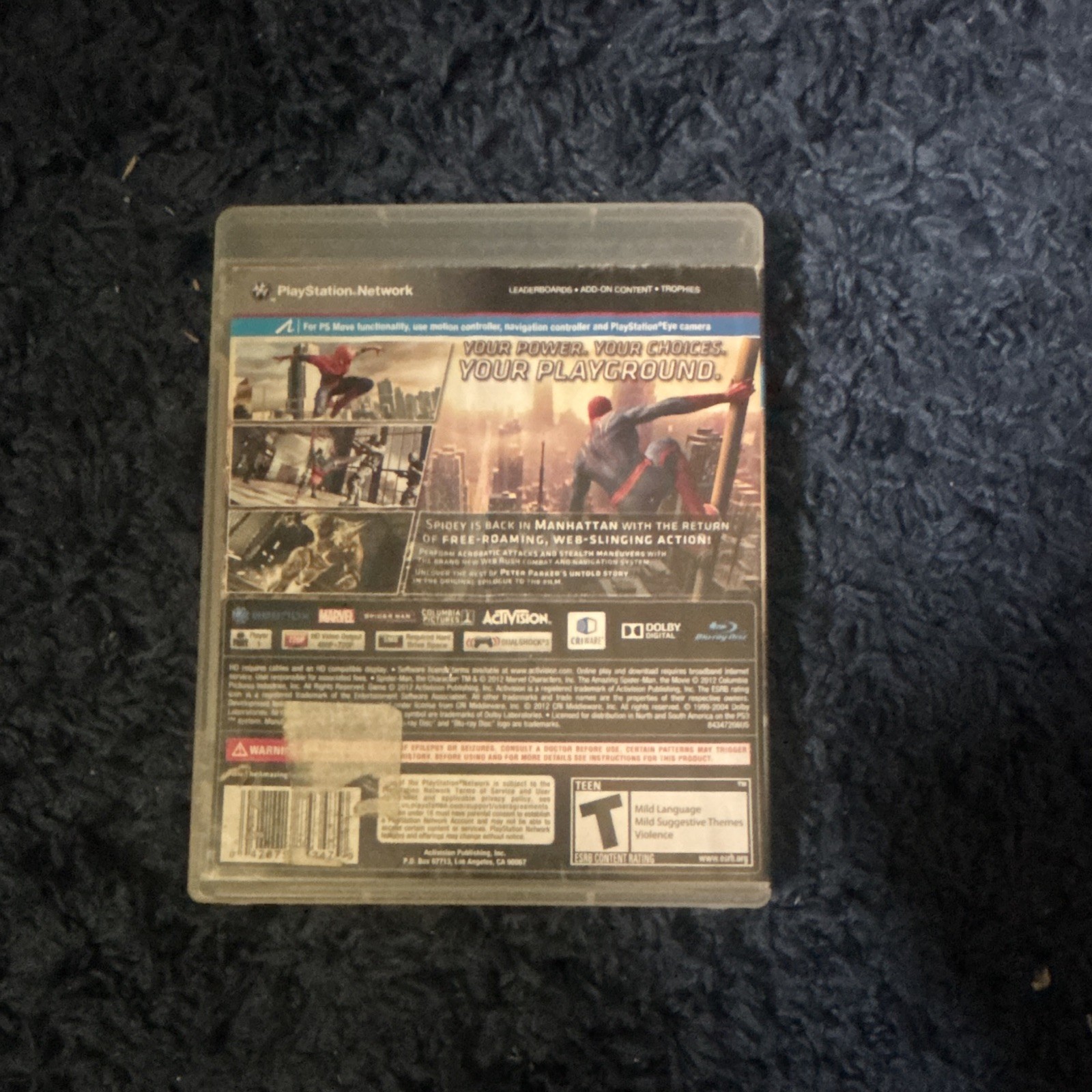 Activision The Amazing Spider-Man PS3 PlayStation Move T-Teen 2012 Action