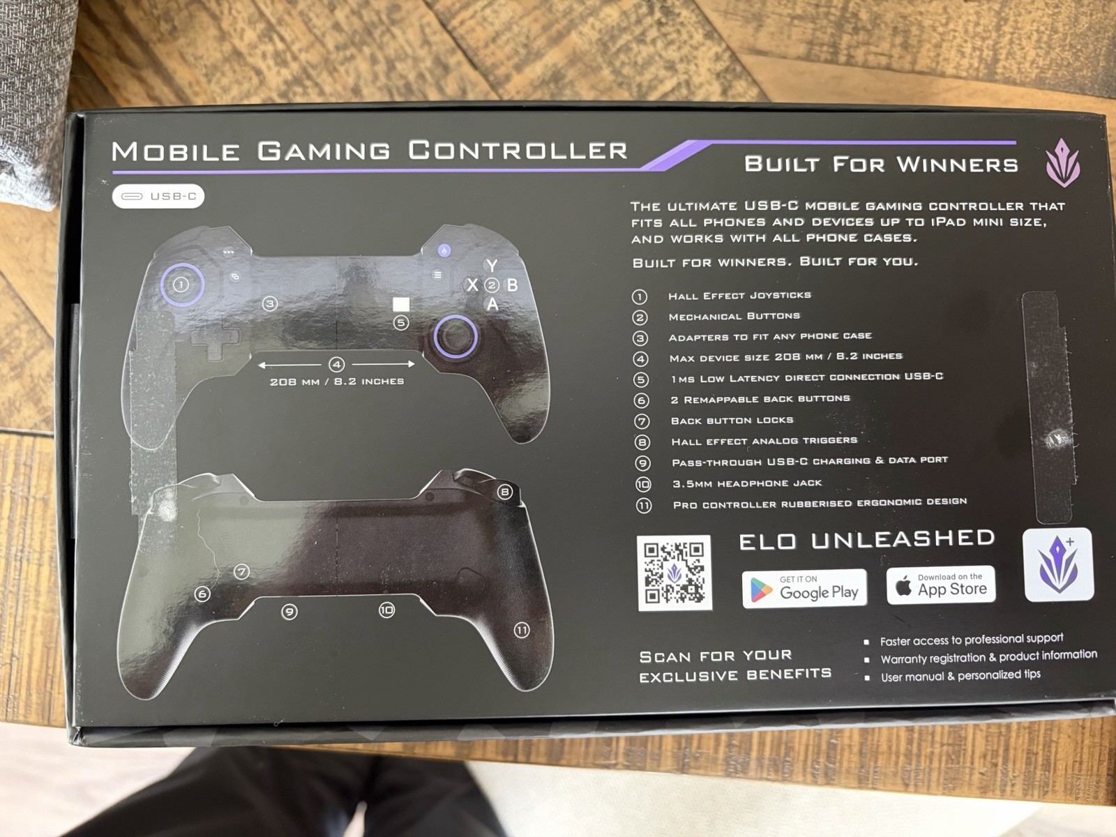 ELO Vagabond Mobile Gaming Controller USB-C, Compatible with iPhone/Android