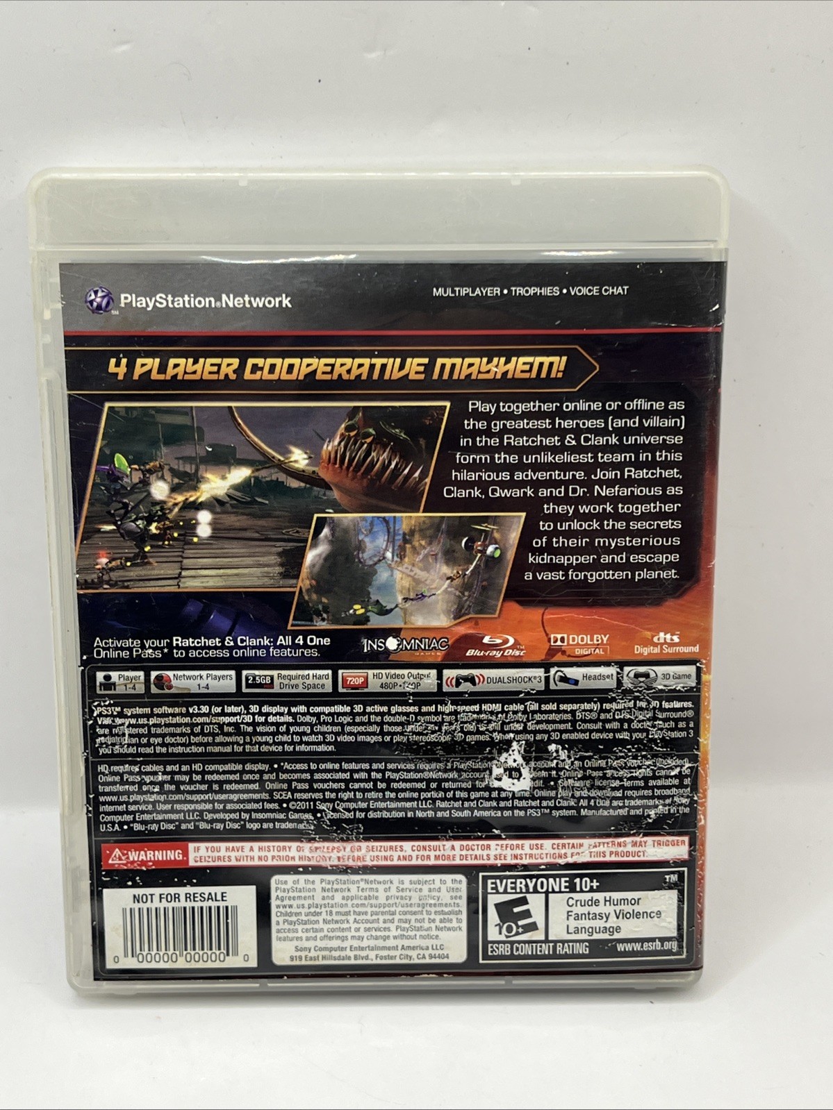 Ratchet & Clank Game Lot – Future A Crack In Time + All4One – PS3
