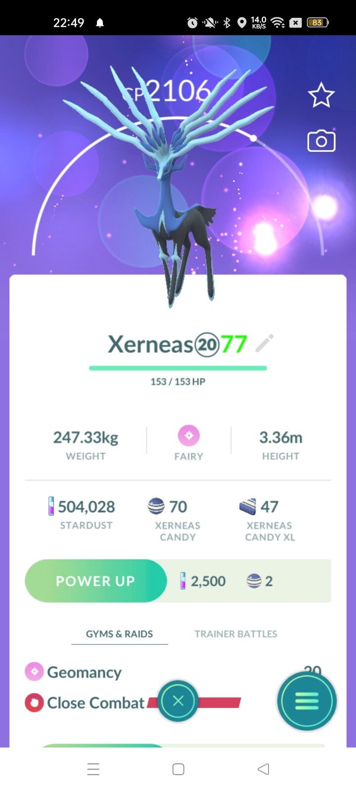 Xerneas Legacy ( Geomancy ) Pokemon Tr@de Go