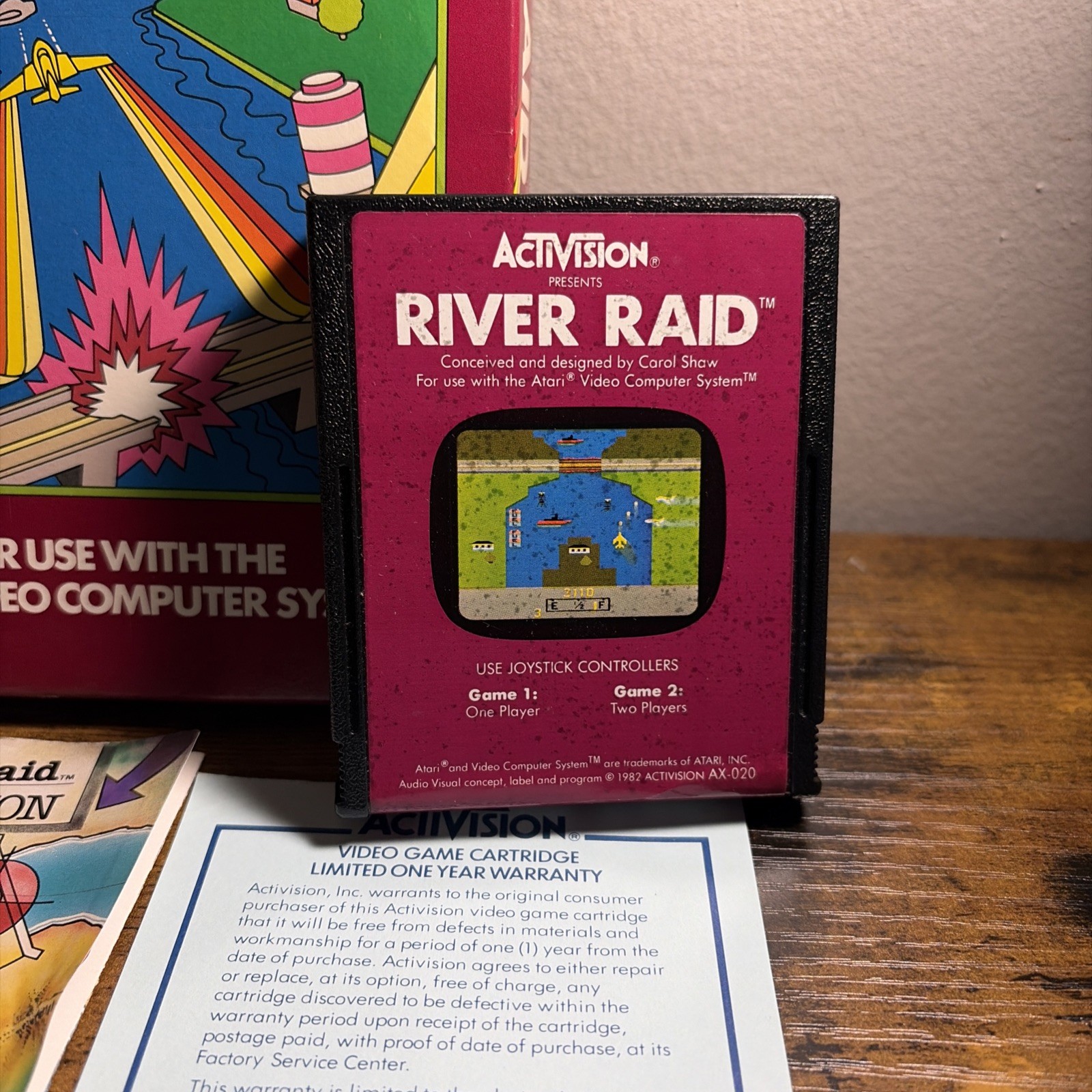 Vintage Atari 2600 RIVER RAID CIB Manual, Cartridge & Paperwork