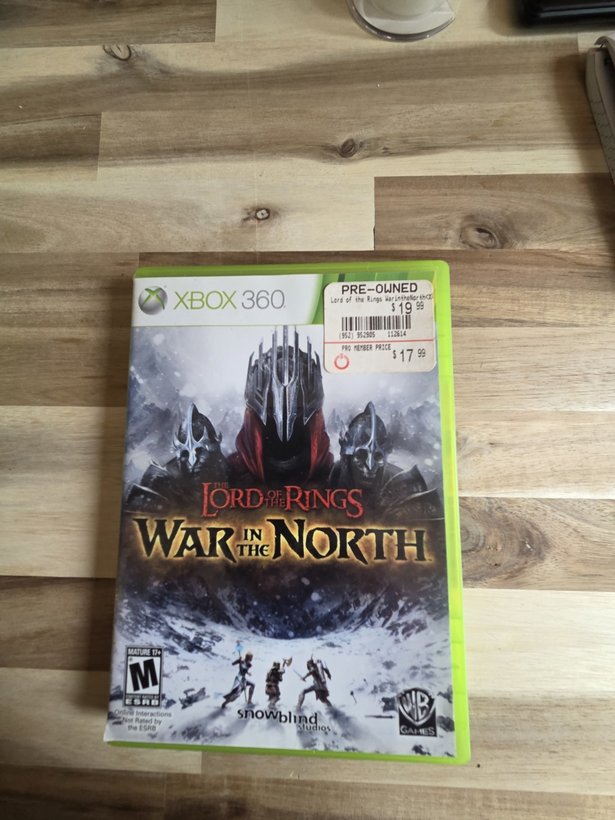 WB Games The Lord of the Rings War in the North Xbox 360 M w/ Case Disc Manual