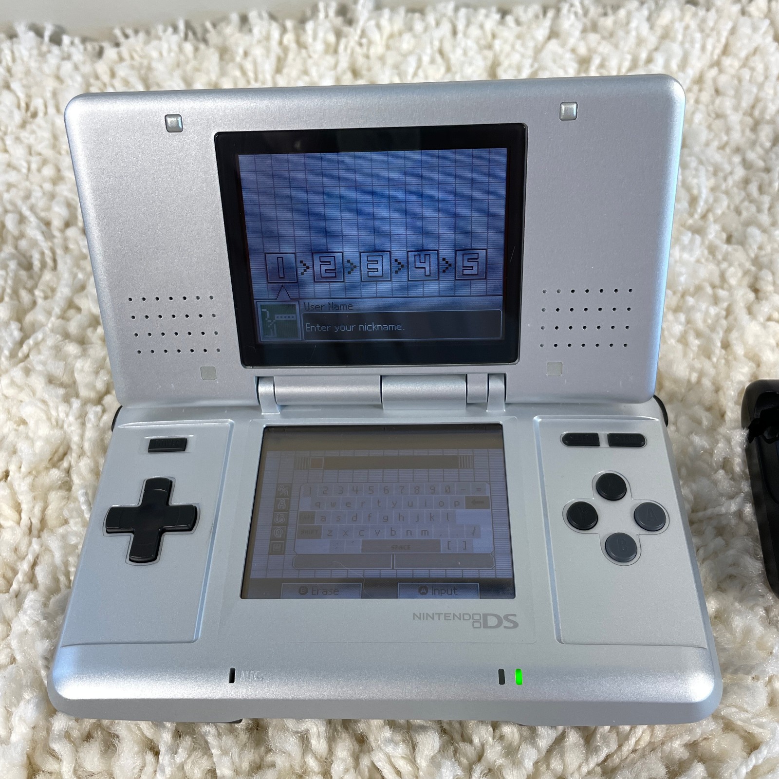Nintendo DS Original NTR-001 Titanium Silver Handheld Console System Tested