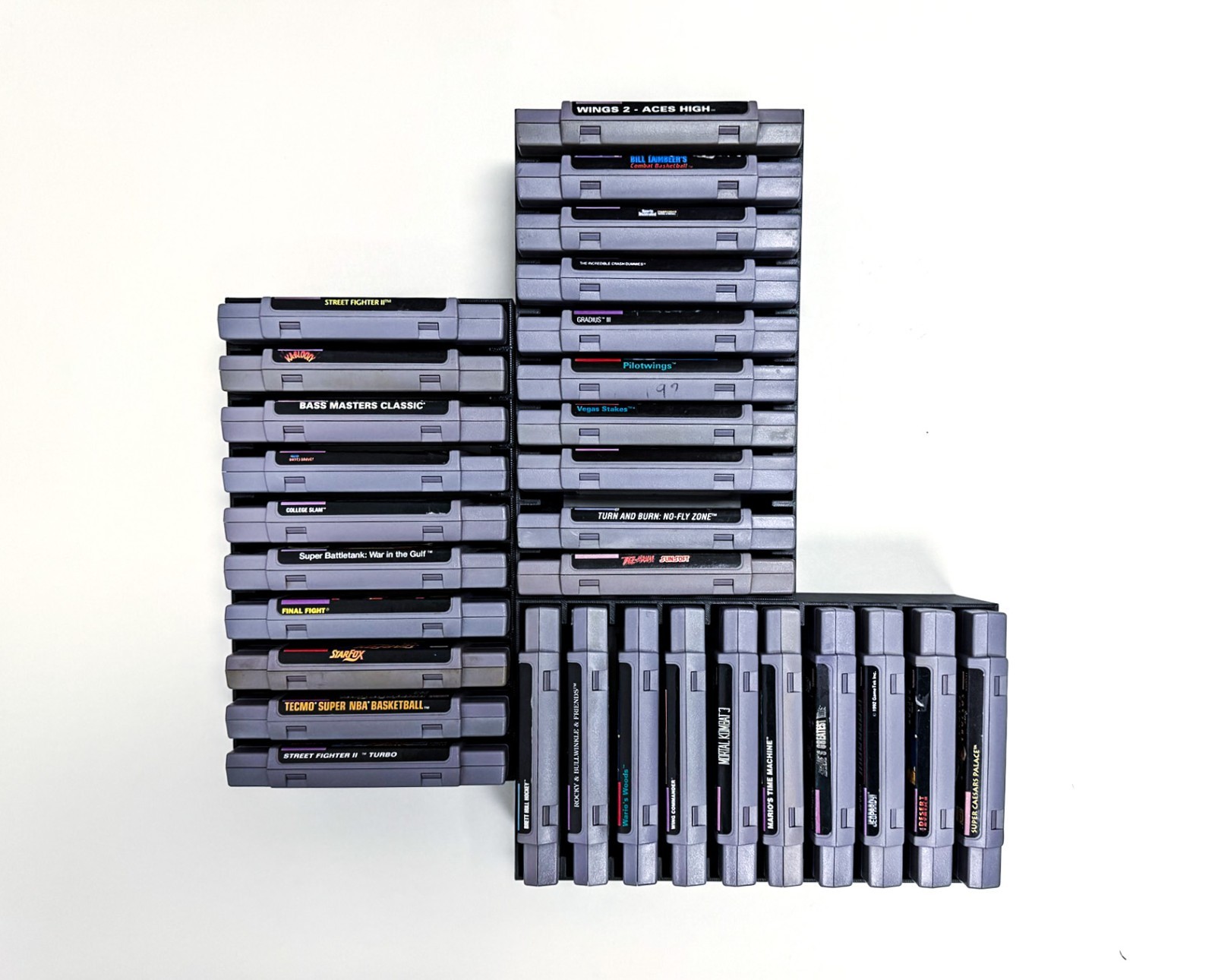 SNES (Super Nintendo) Video Game Cartridge Wall Mount / Organizer / Display