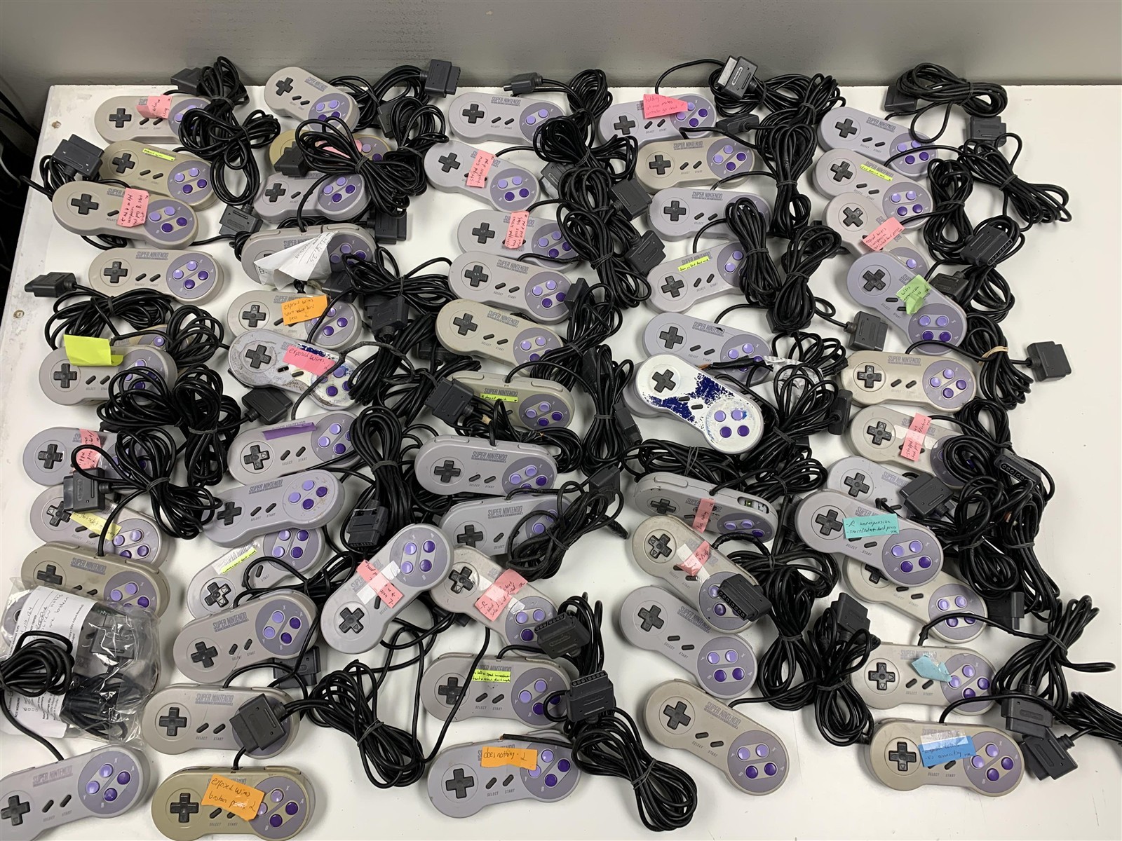 Bulk Lot 50 Nintendo SNES Controllers OEM SNS-005 Damaged Not Working Repair