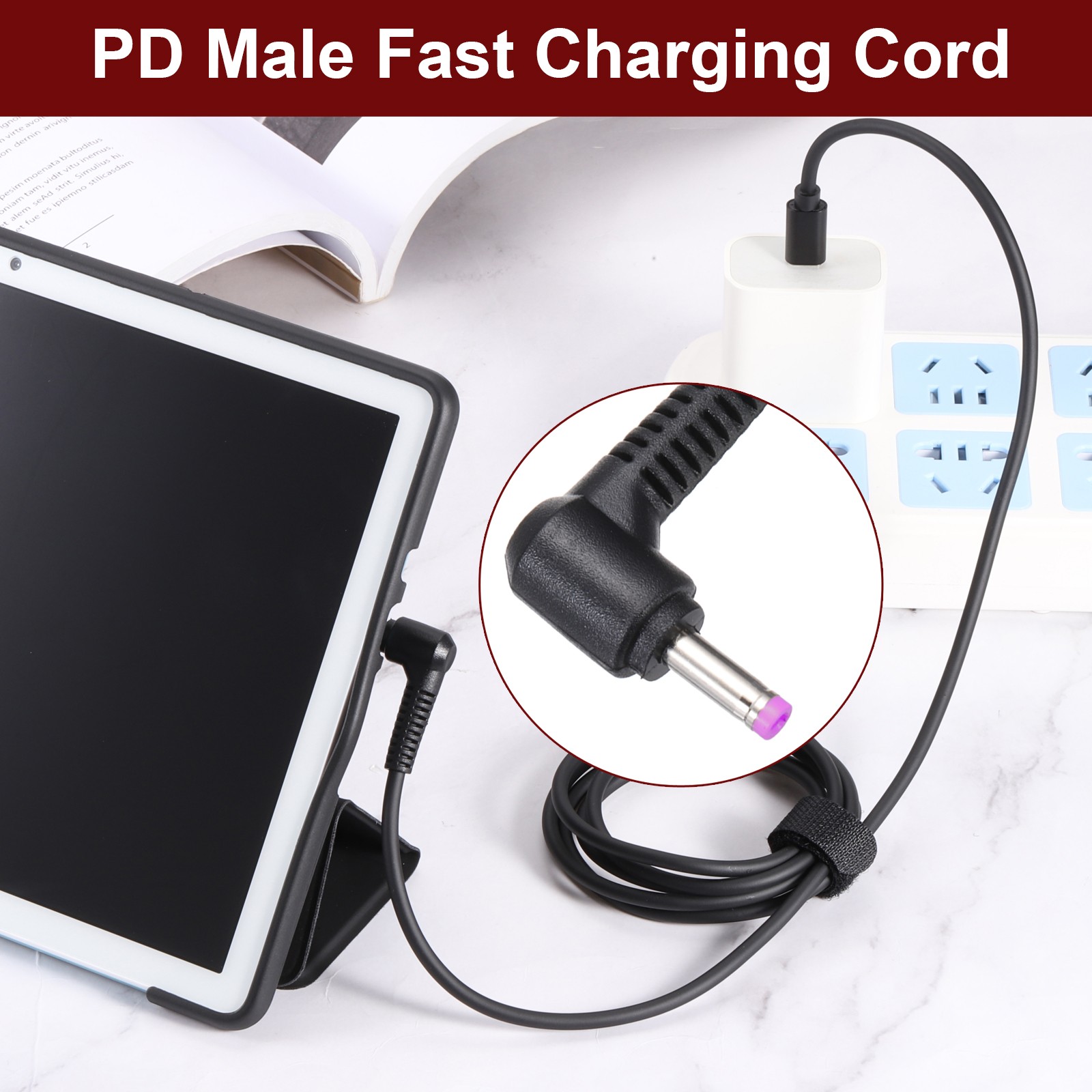 5FT USB C to DC PD Power Fast Charging Cable, 4.8mmx1.7mm 60W/20V(Black)