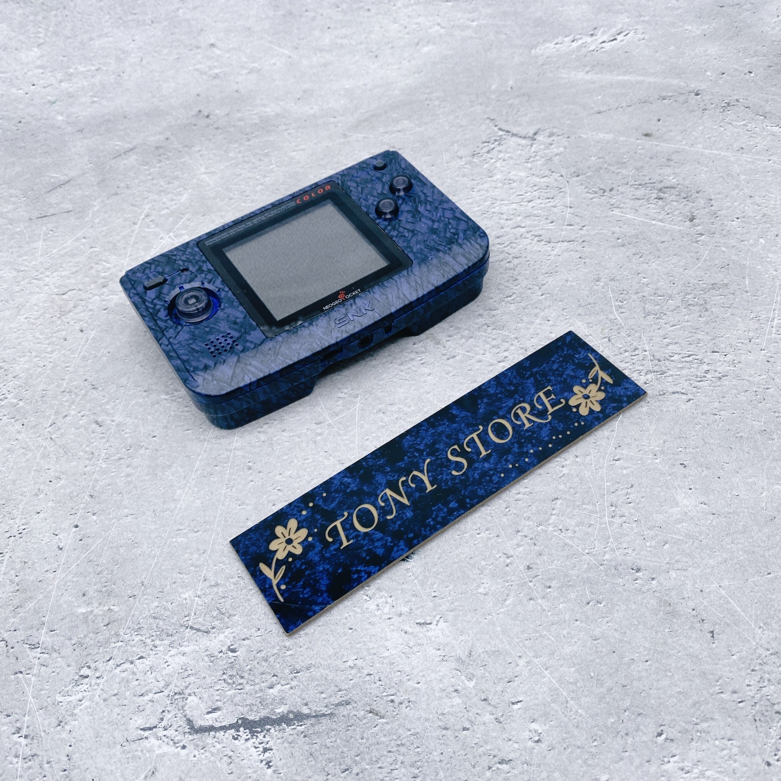 SNK Neo Geo Pocket Color Stone Blue Game Console 1998 Handheld System Japan