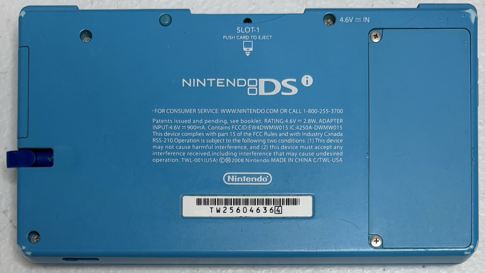 Nintendo DSi Blue Handheld Console TWL-001 Tested Working w/ Stylus & Charger