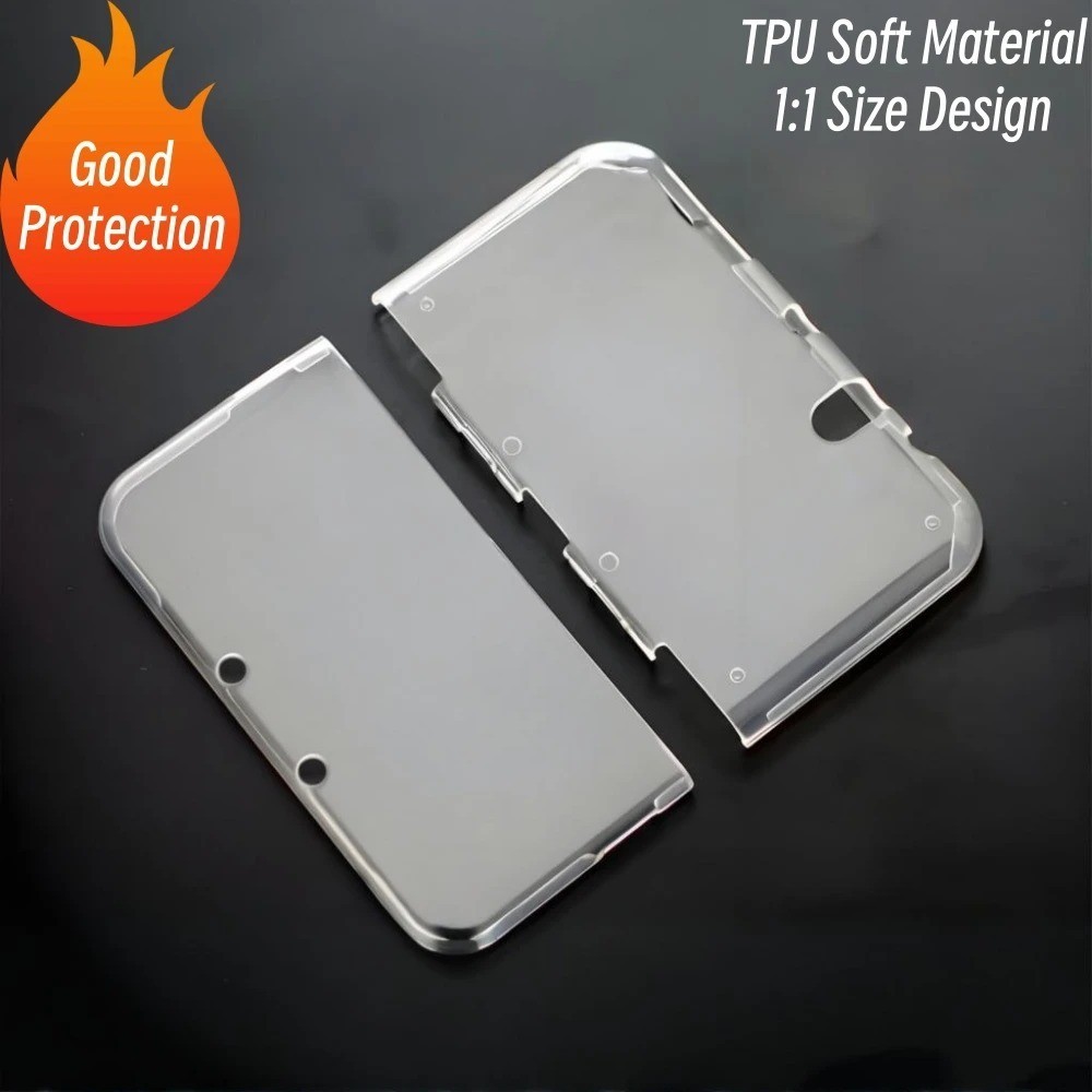 Transparent Protective Case for NEW 3DS XL / LL TPU Soft Cover Clear Black White