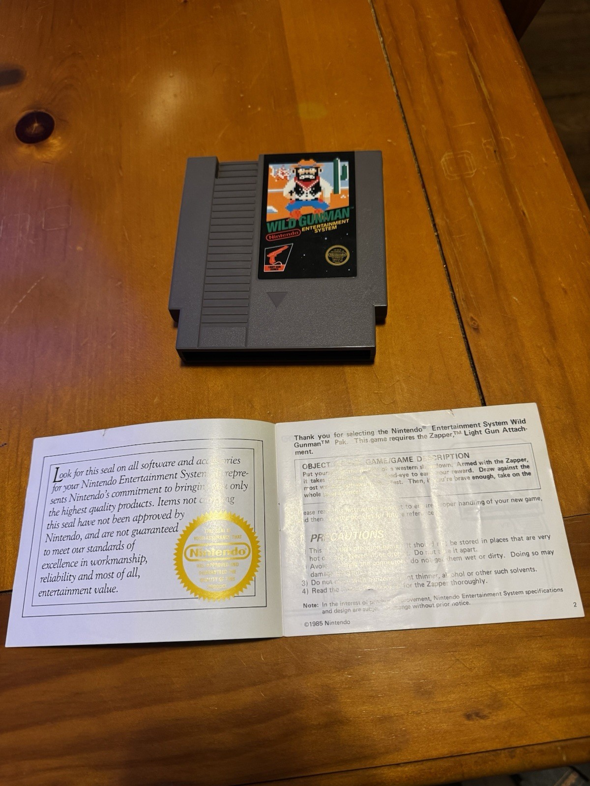Wild Gunman Nintendo NES 5 Screw Cartridge w/ Manual (1985)