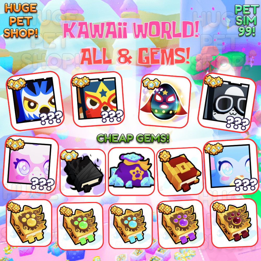 Gems & Huge Pets – PET SIMULATOR 99 X – PS99 – Fast Delivery!