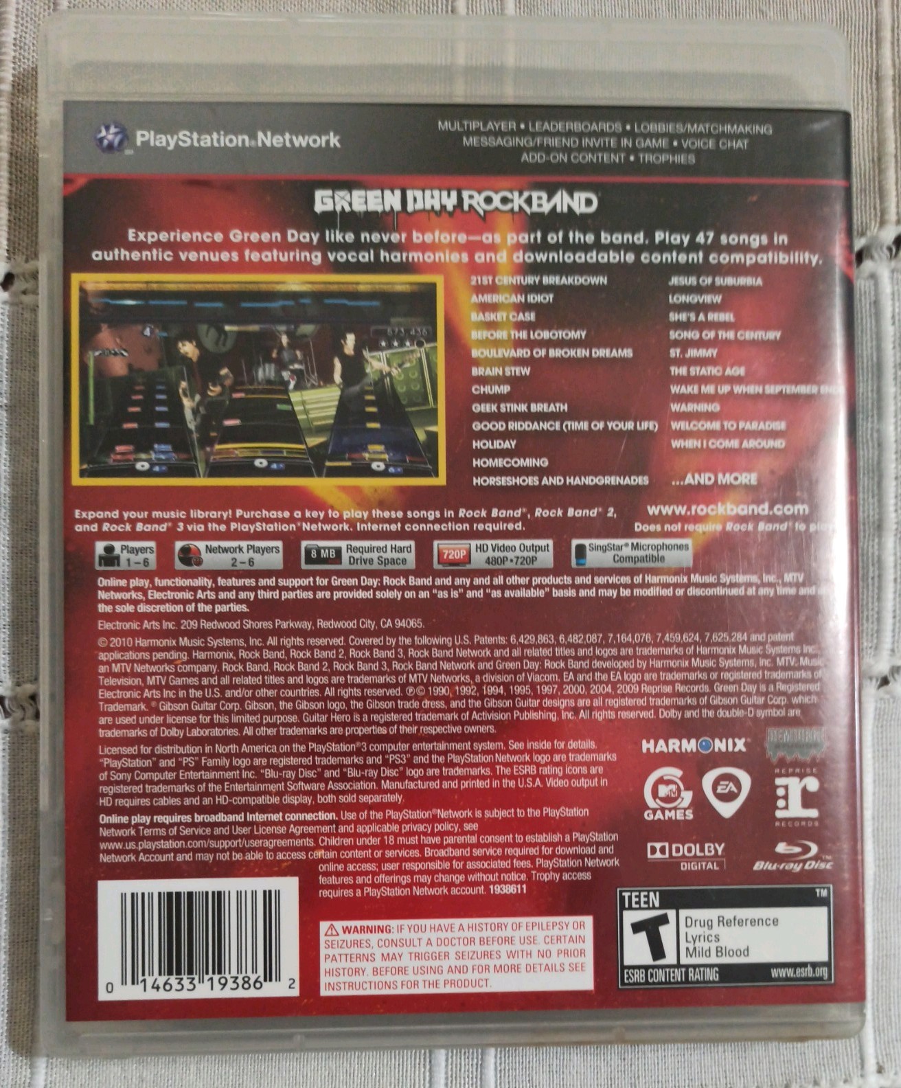 Rock Band Green Day – Sony PlayStation 3, PS3, CIB