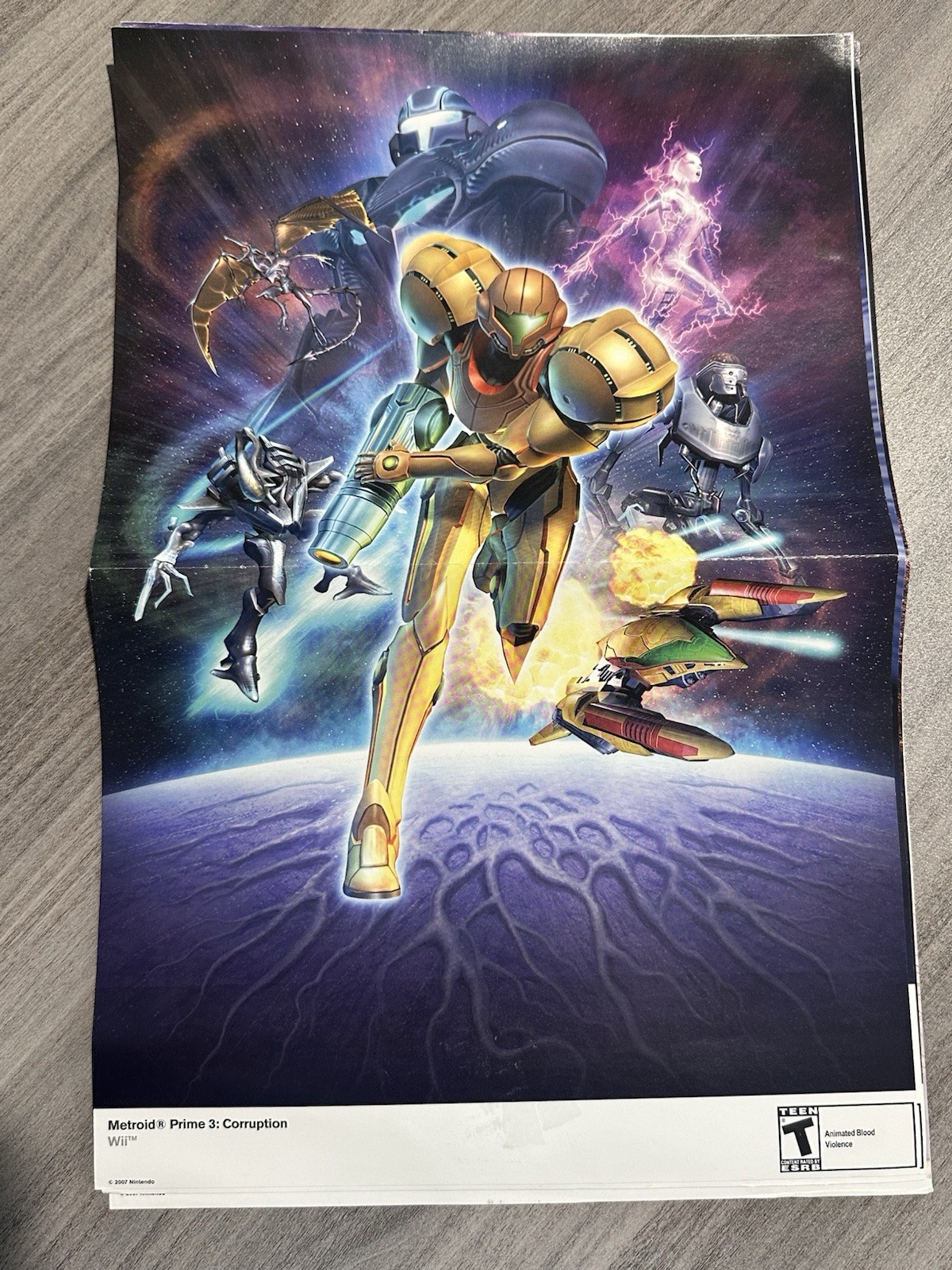 2006 Official Metroid Prime 3 Corruption Double Sided Poster Nintendo Wii 10×16