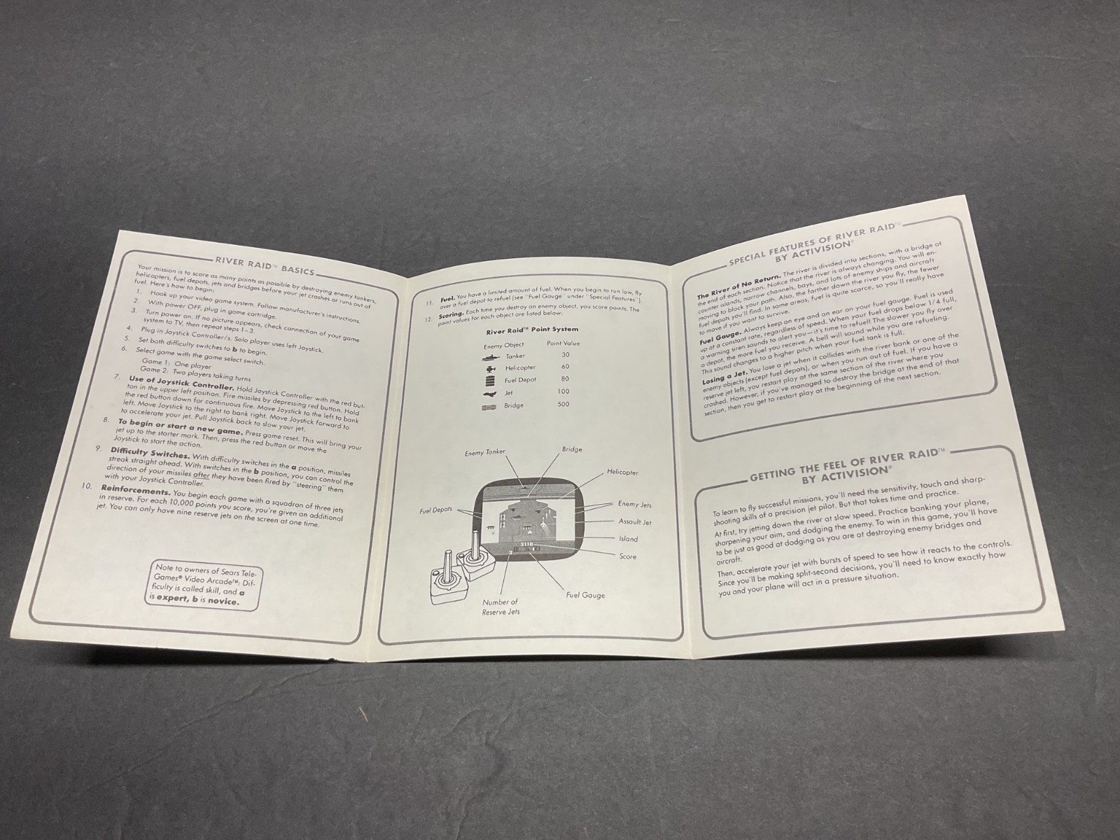 Atari 2600 River Raid Blue Label Game and Manual Tested