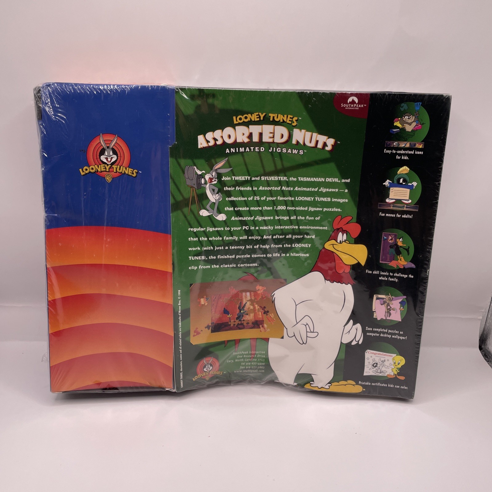 Loony Tunes Assorted Nuts Sealed Animated Jigsaw Game PC CD Big Box Combo Sealed