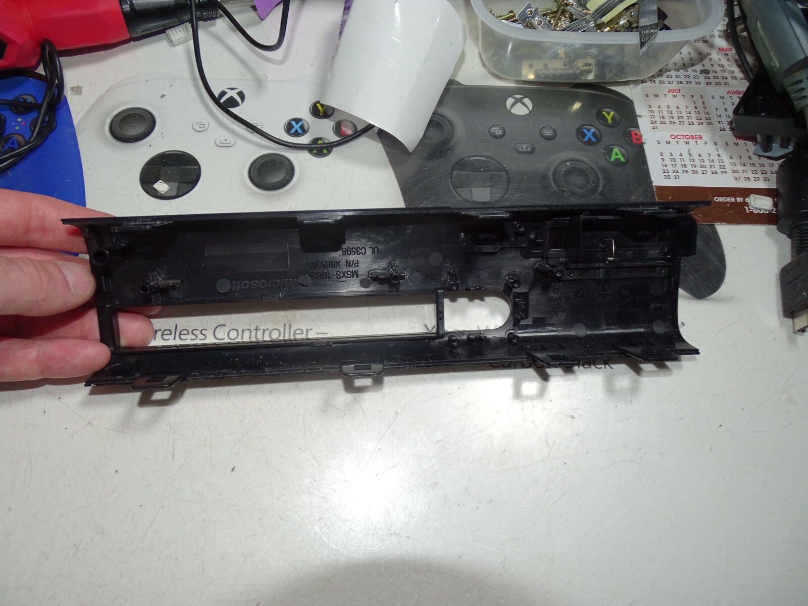 Microsoft Xbox 360 ***E 1538 ONLY*** Front Black EMPTY Bezel-Marks-Just OK-READ