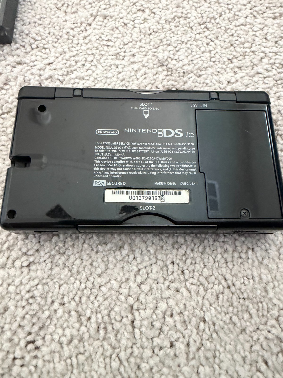 Nintendo DS Lite Black Bundle With Pwr Supply and 6 Games, Tested