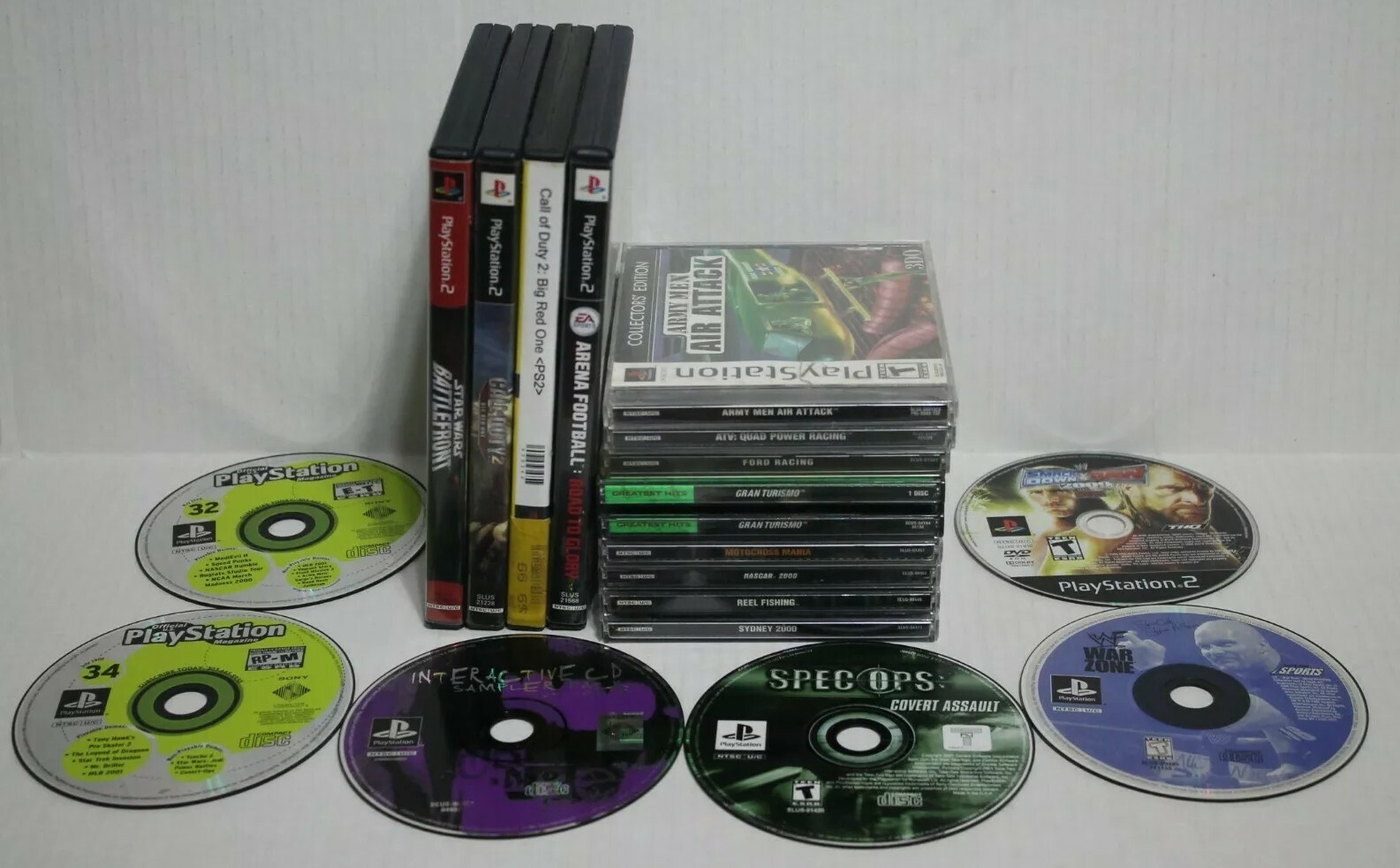 PlayStation PS1 & PS2 Game Lot – 18 Titles – Mixed Action Sports Racing – Read