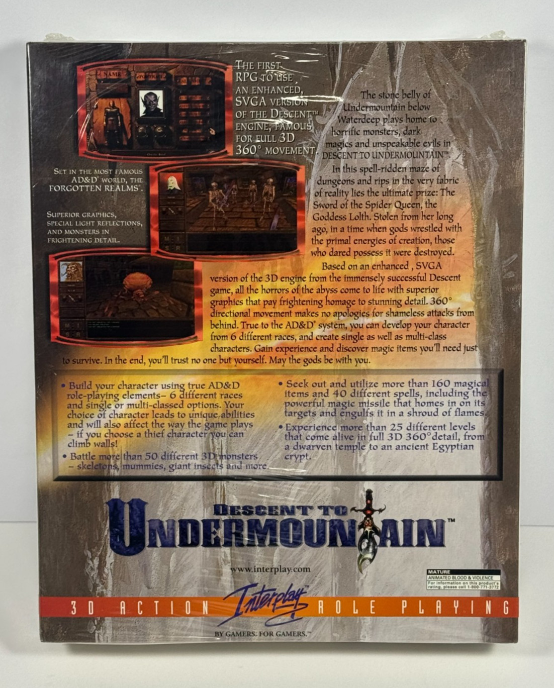 Dungeons & Dragons: Descent to Undermountain PC Big Box 1997 NEW/FACTORY SEALED