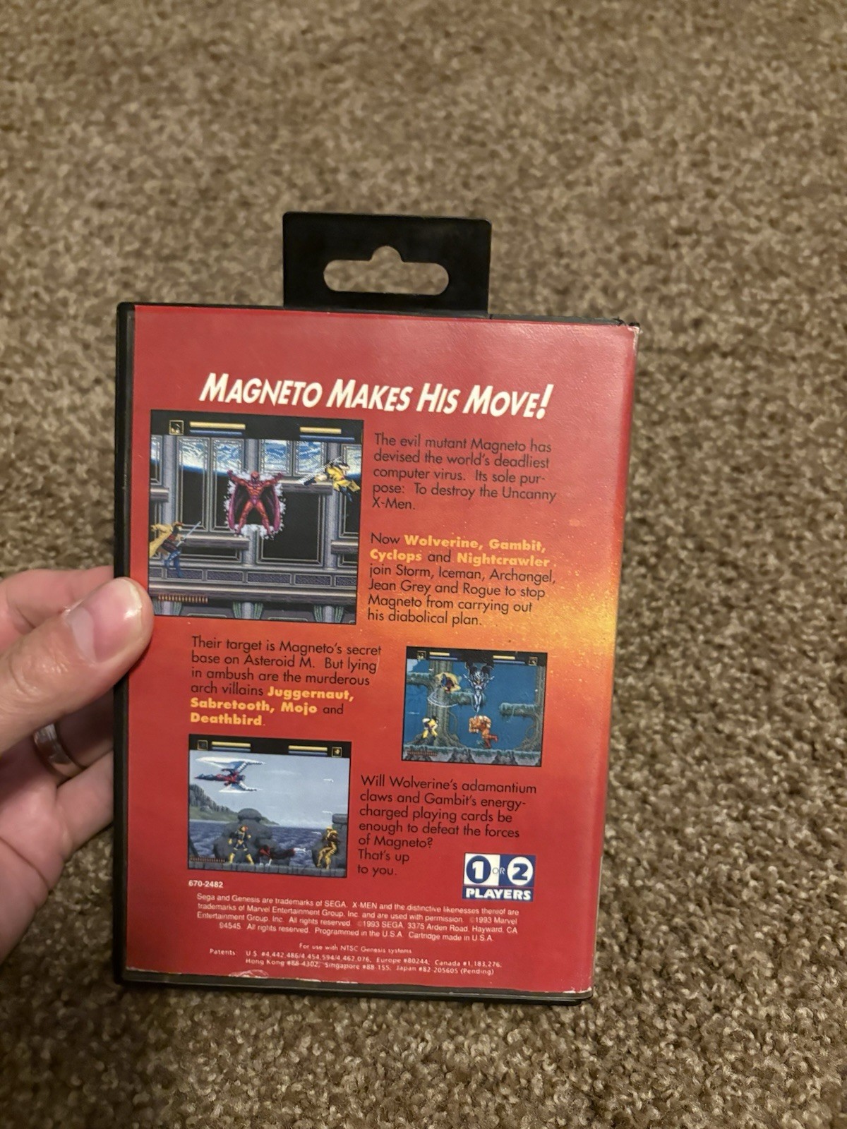 Sega Genesis X-Men 1993 Complete CIB with Poster