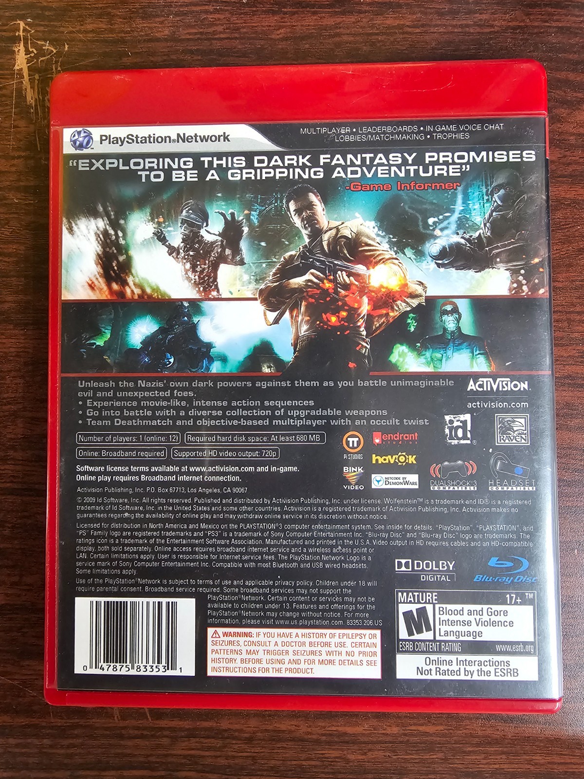 PS3 Wolfenstein video game