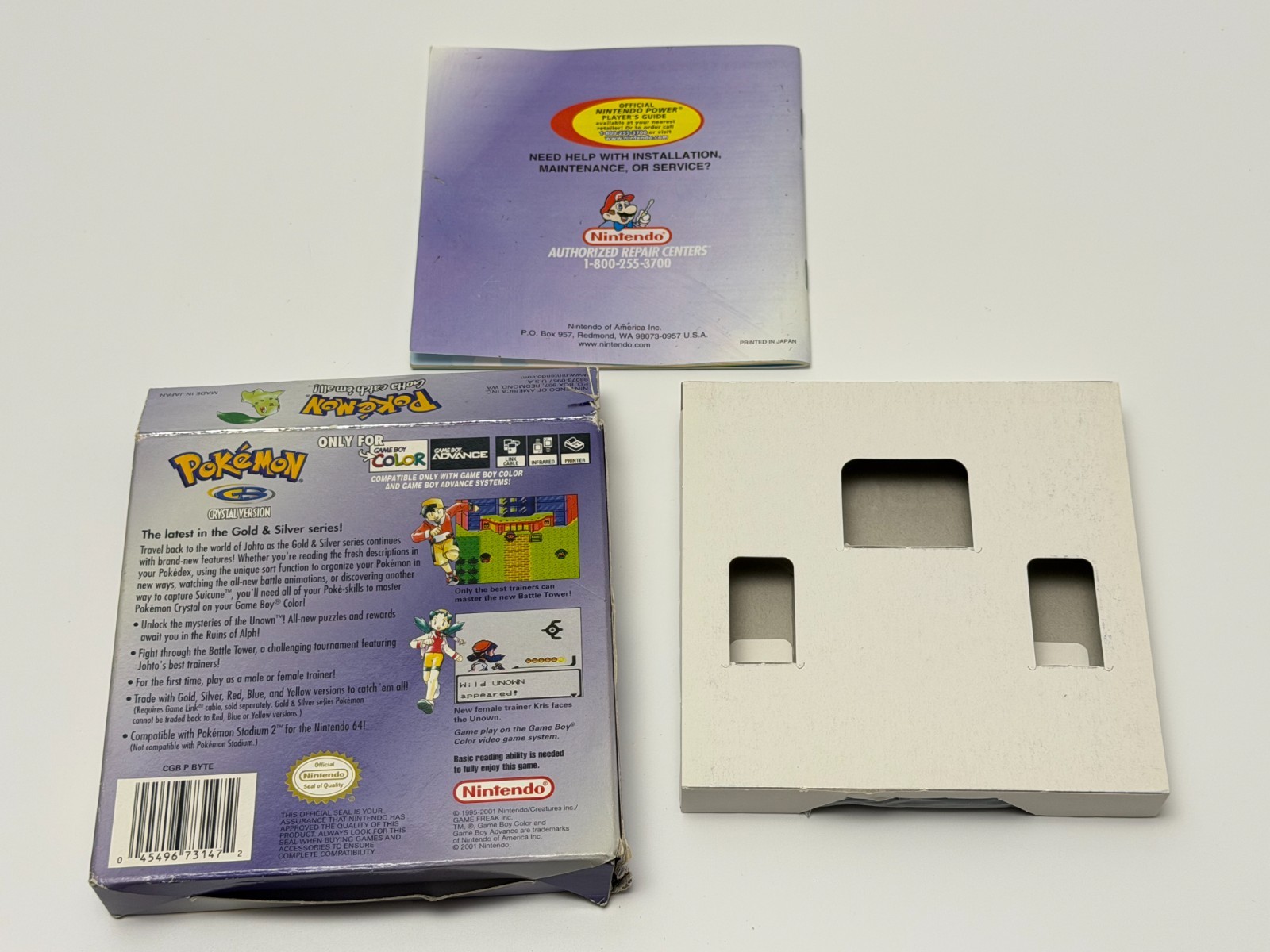 Pokemon Crystal Version (Nintendo Game Boy Color) Complete in se{ies ERROR Box