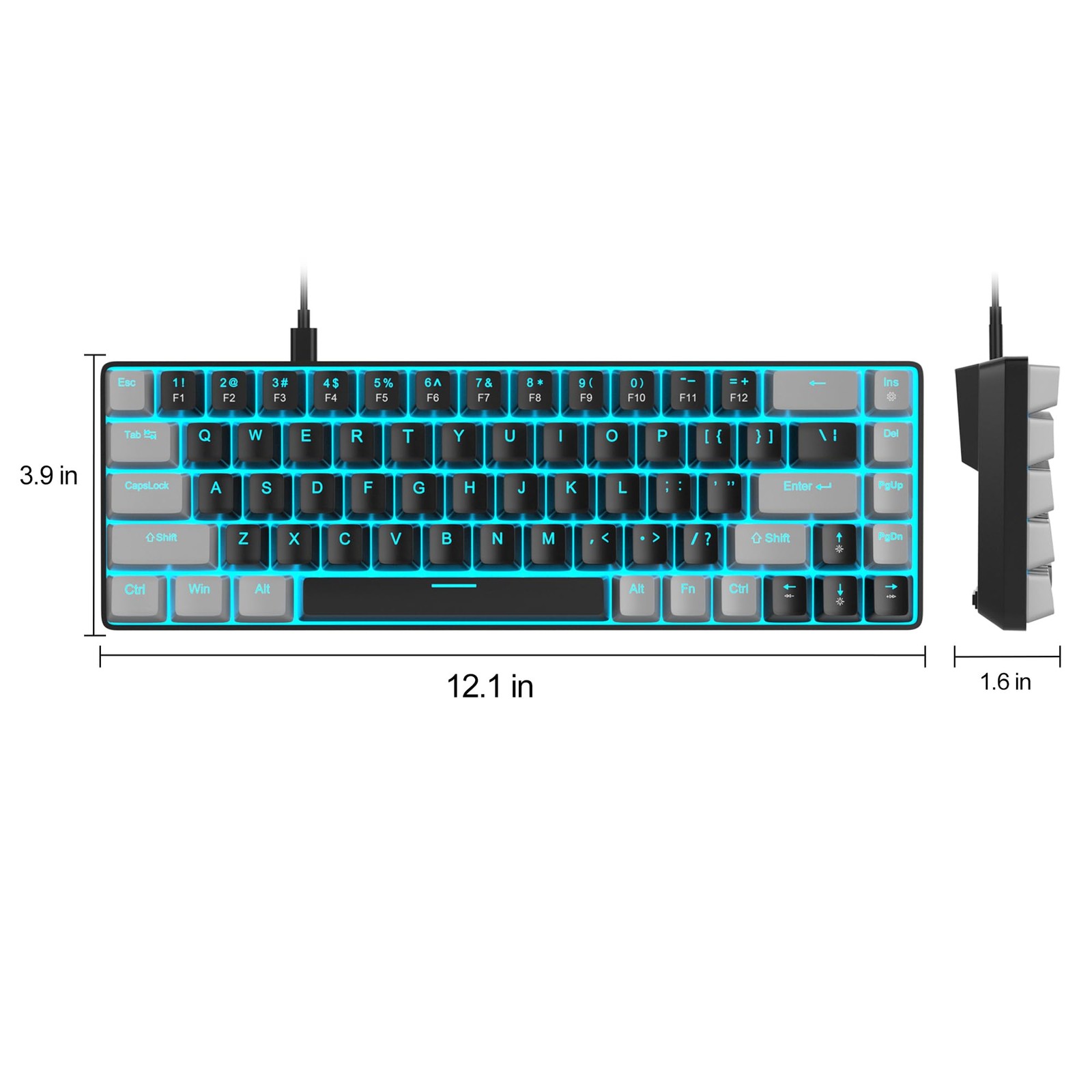 Magegee Portable 60 Mechanical Gaming Keyboard Mk-Box Led Backlit Compact 68