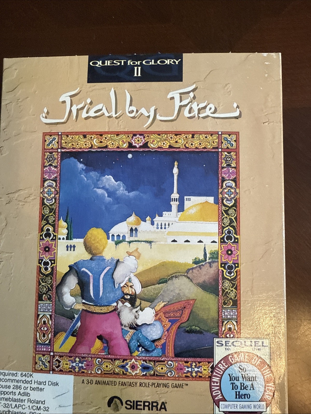 Quest for Glory II: Trial by Fire PC, 1990 3.5″ disks, Complete in Box