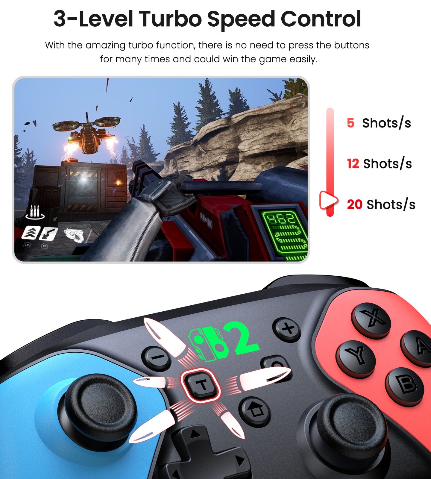 Wireless Controller for PC,Switch OLED/Lite,iOS,Android Bluetooth Controller