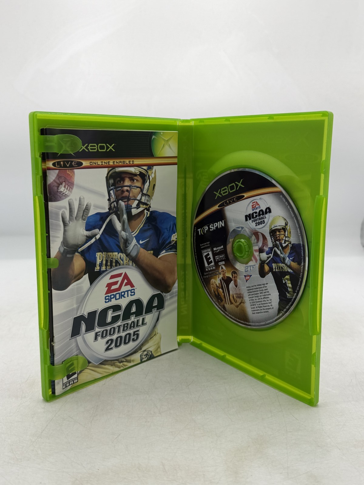 NCAA Football 2005 & Top Spin Xbox Original Double Feature EA Sports NTSC