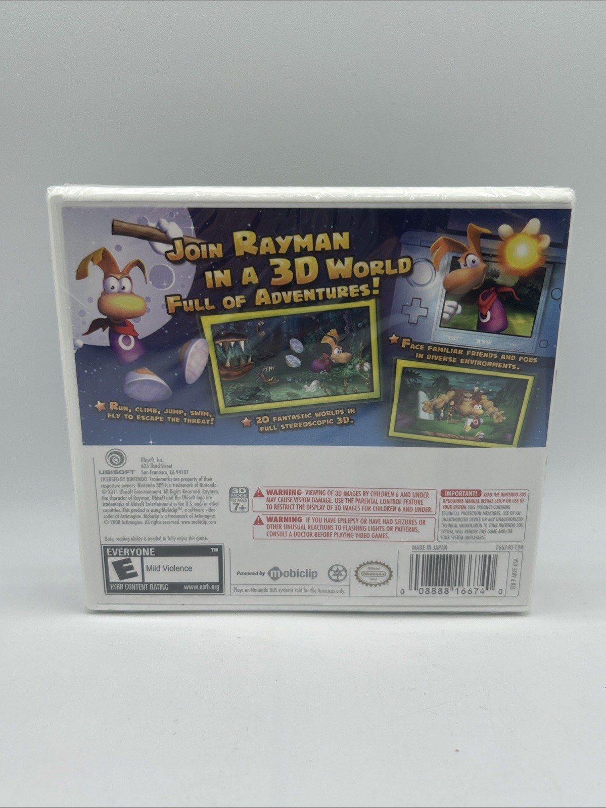 Rayman 3DS (Brand New Factory Sealed US Version) Nintendo 3DS
