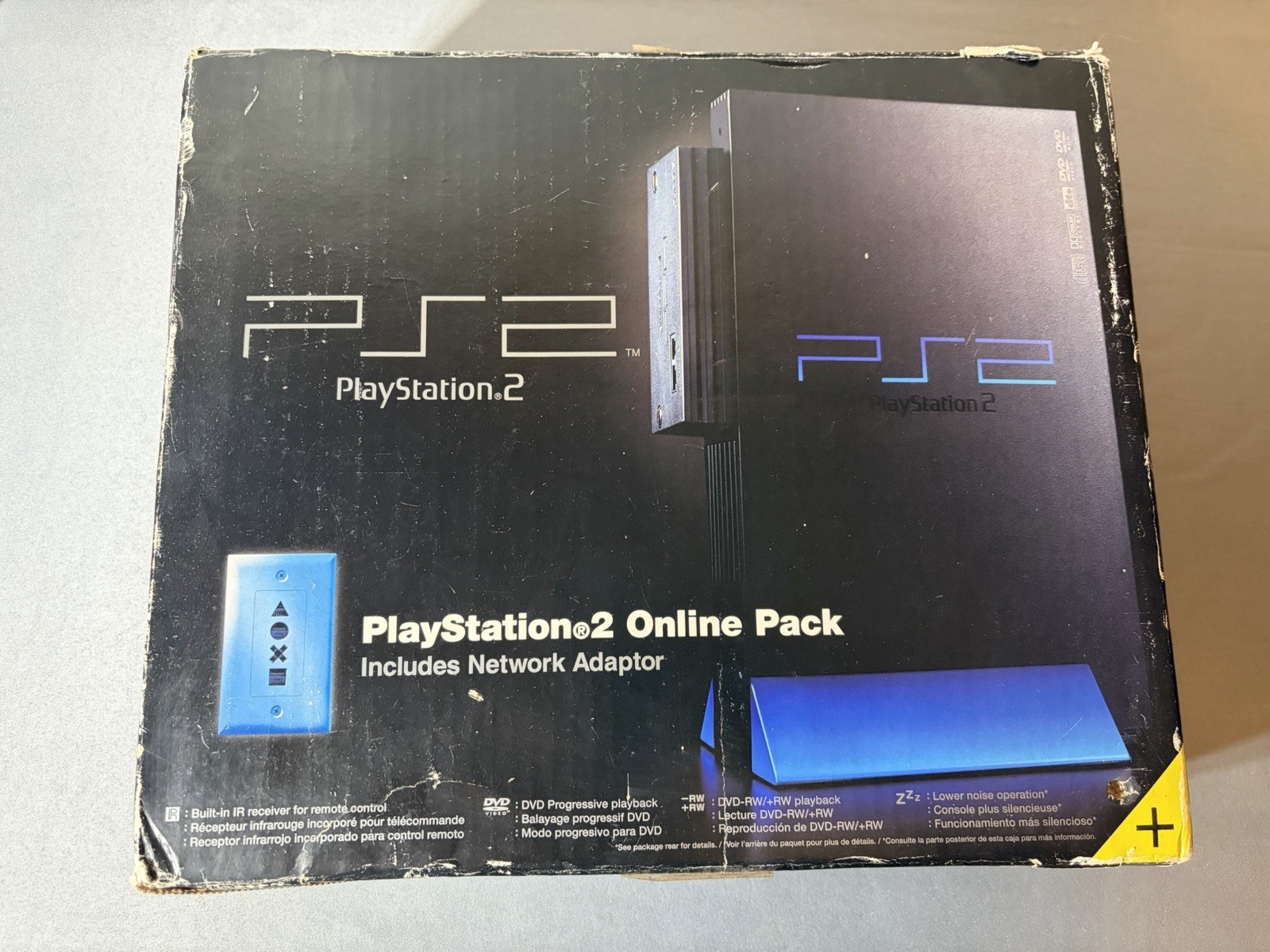 Sony PlayStation 2 PS2 Combo Pack Network Adapter Black Console Runs Great VG