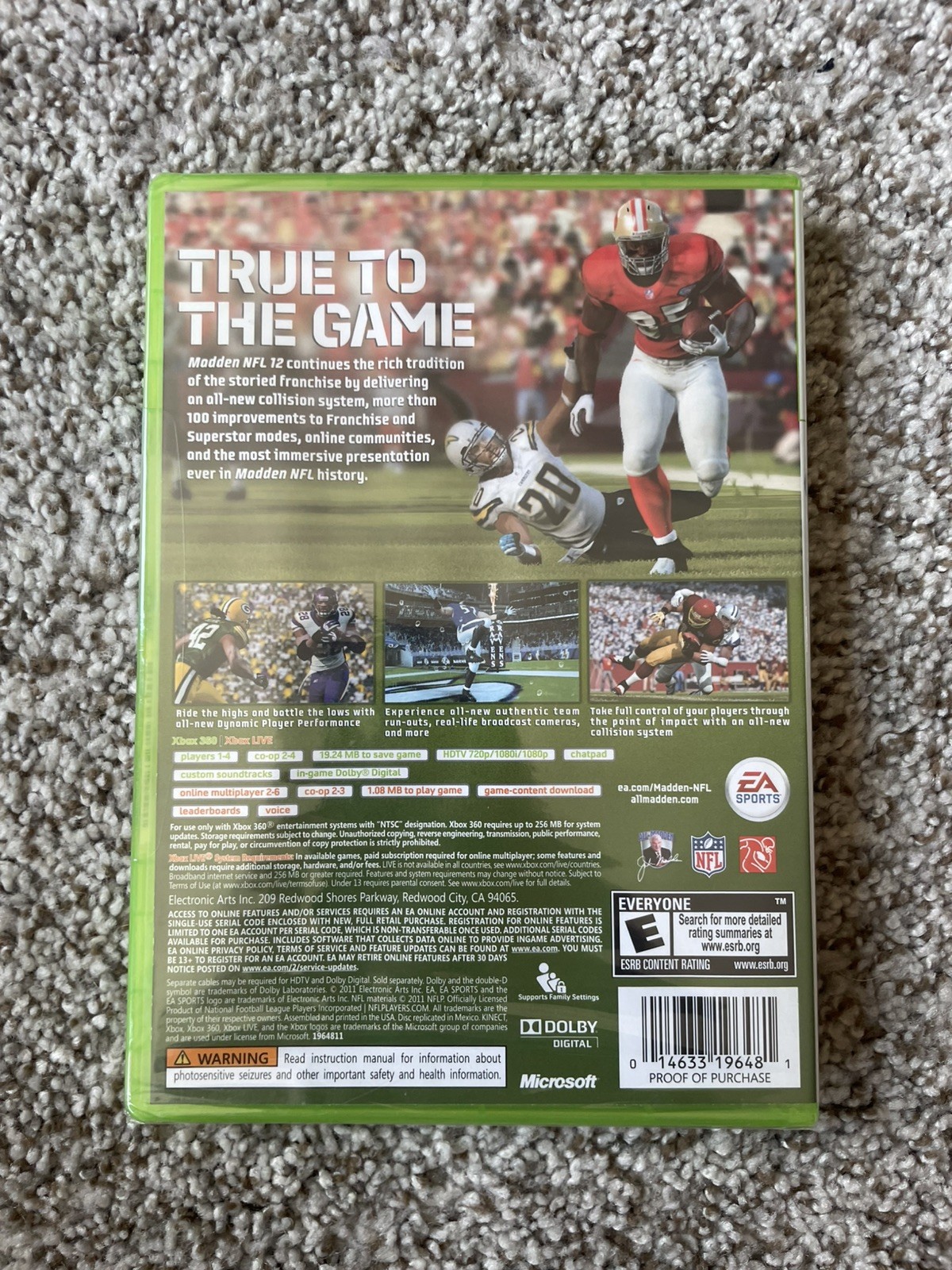 Madden NFL 12 (Microsoft Xbox 360, 2011) Brand New, Factory Sealed