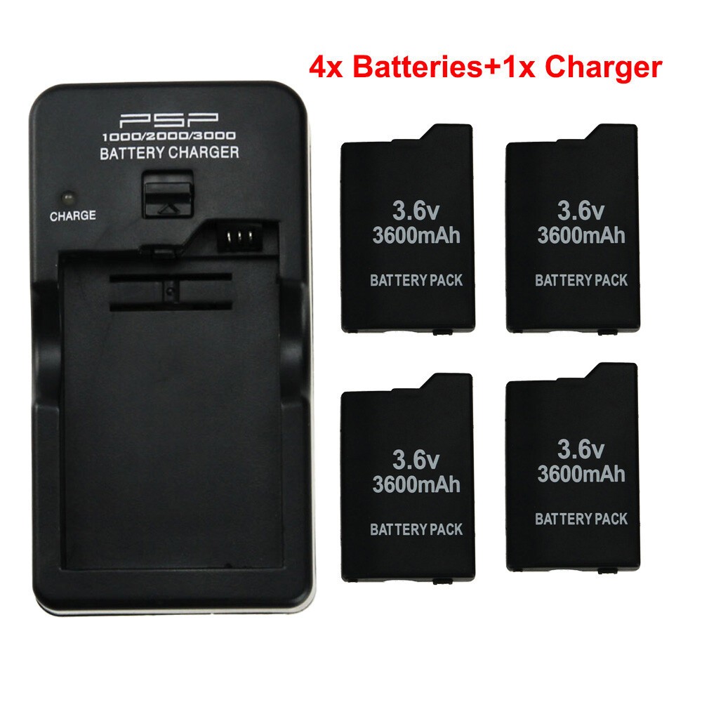 New 3600mAh Battery For PSP Slim 2000 3000 2001 Rechargeable with Wall Charger