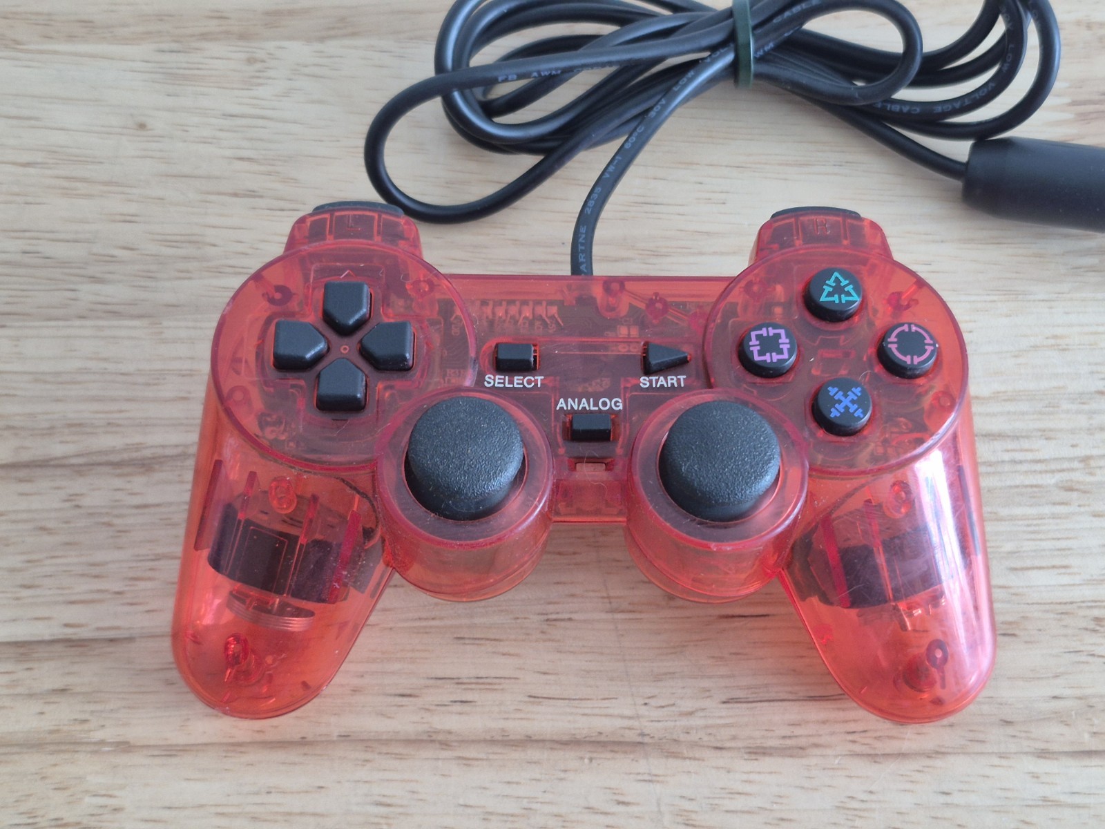 PS2 PS1 Wired Controller Dual Vibration Transparent Color 5.5FT