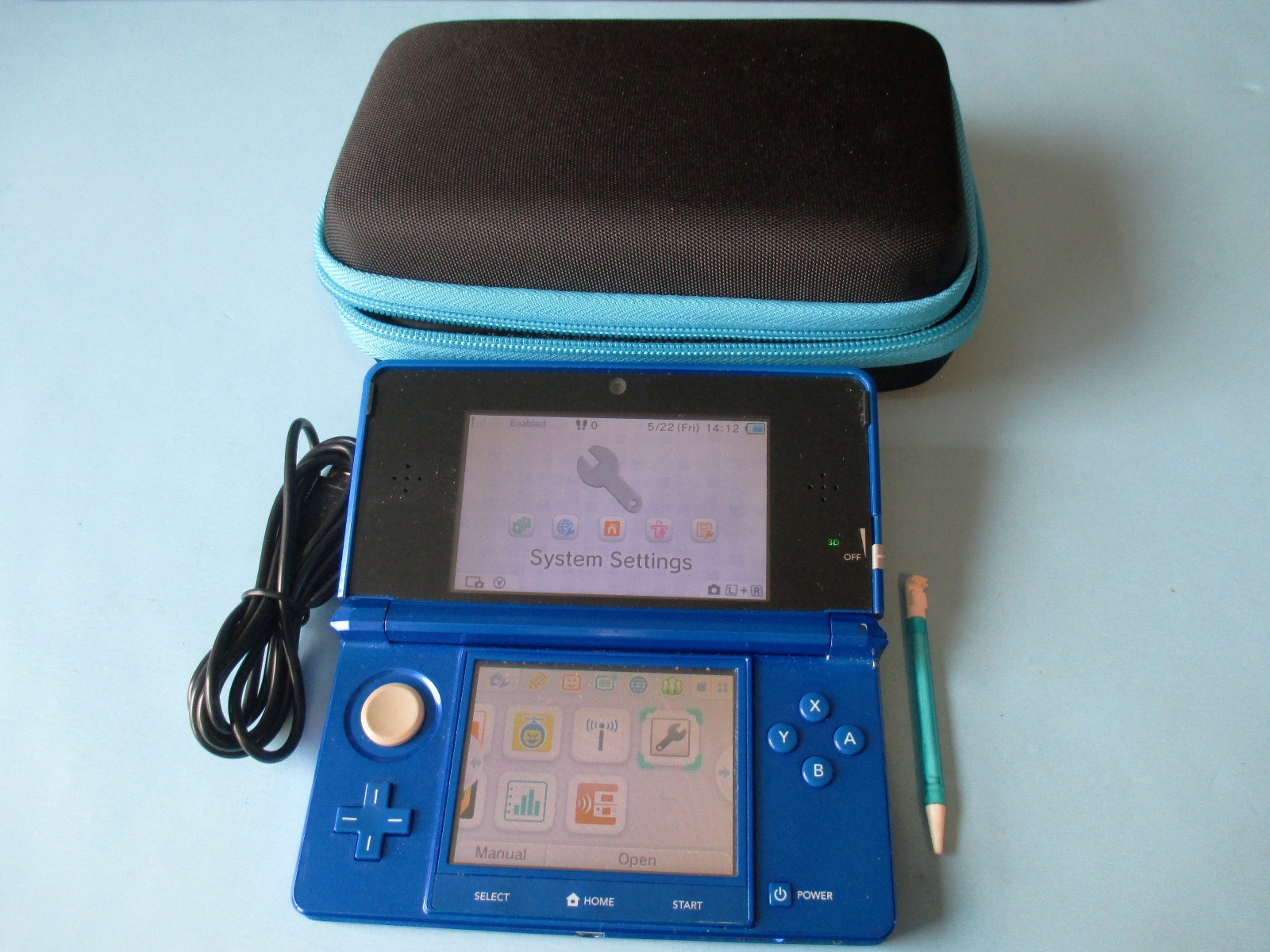 Nintendo 3DS Luigi’s Mansion: Dark Moon Cobalt Blue System w/Charger FREE Ship!