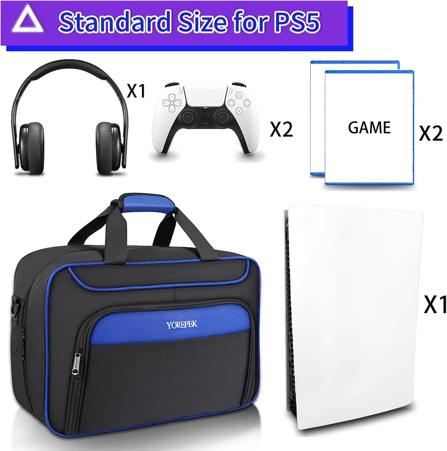 YOREPEK Travel Case for PS5 Console Carrying Bag for PlayStation 5 Accessories